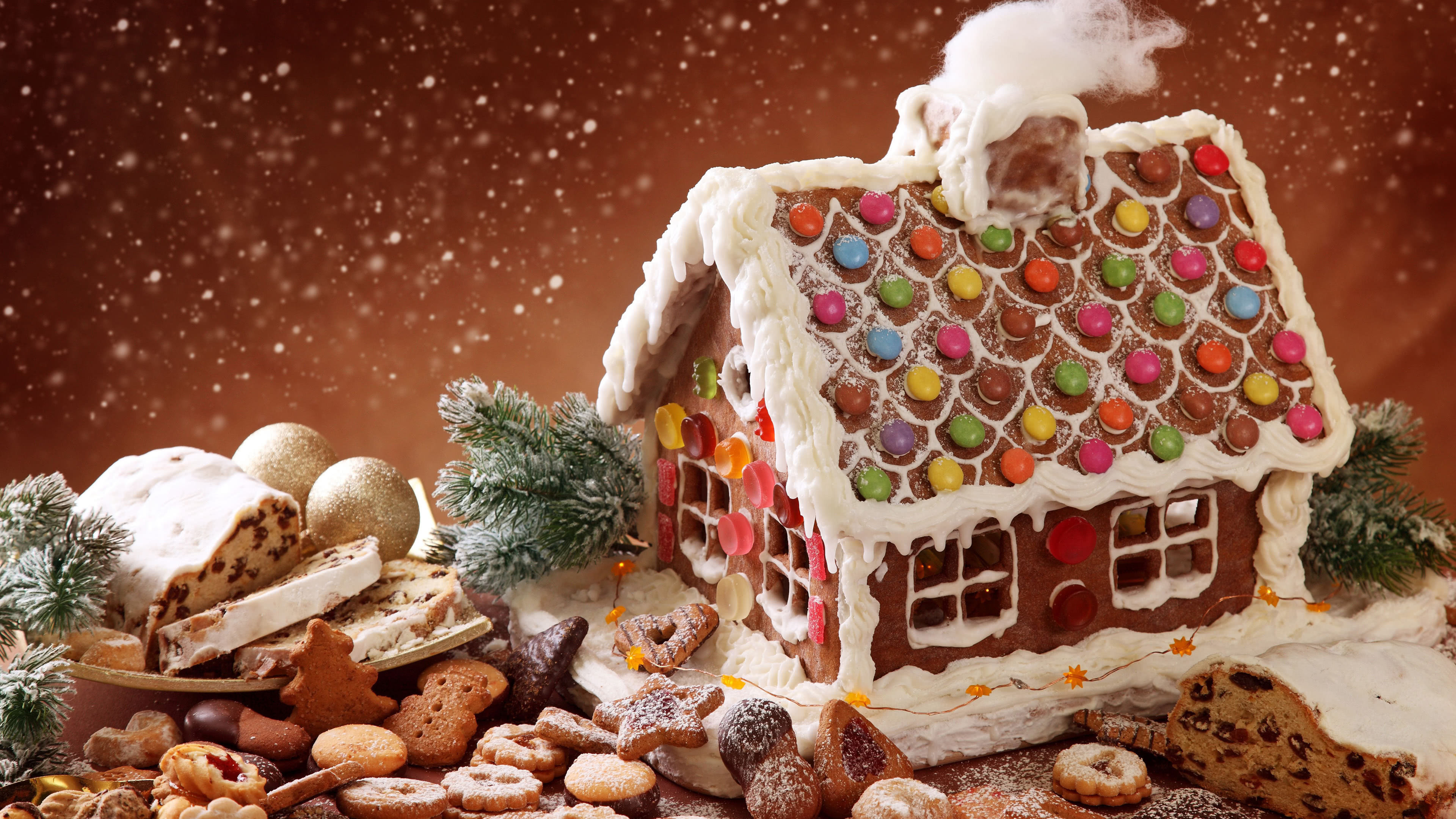 gray and beige concrete house during daytime gingerbread house teams background
