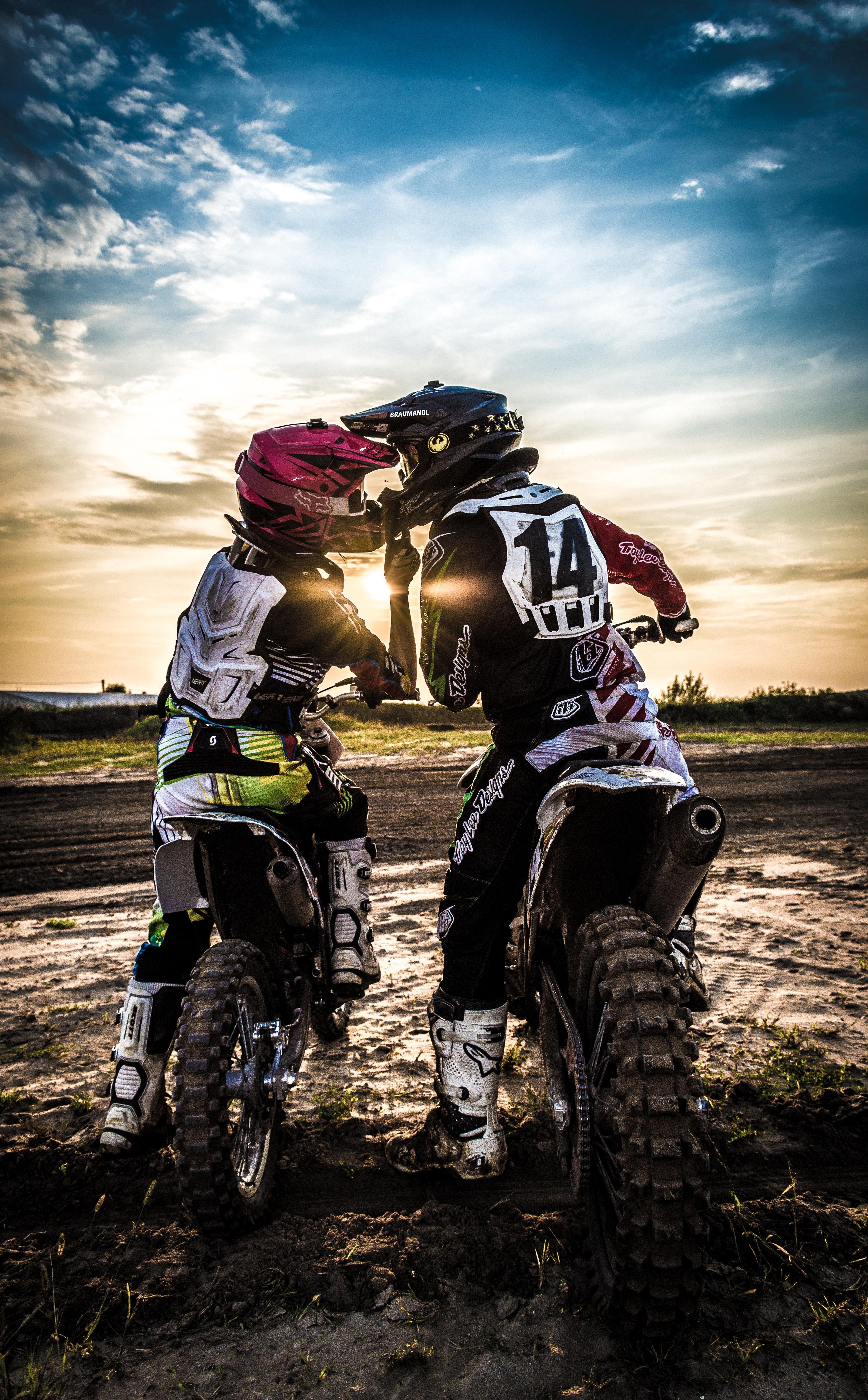 Two Person Riding Motorcycle on Seashore · Free