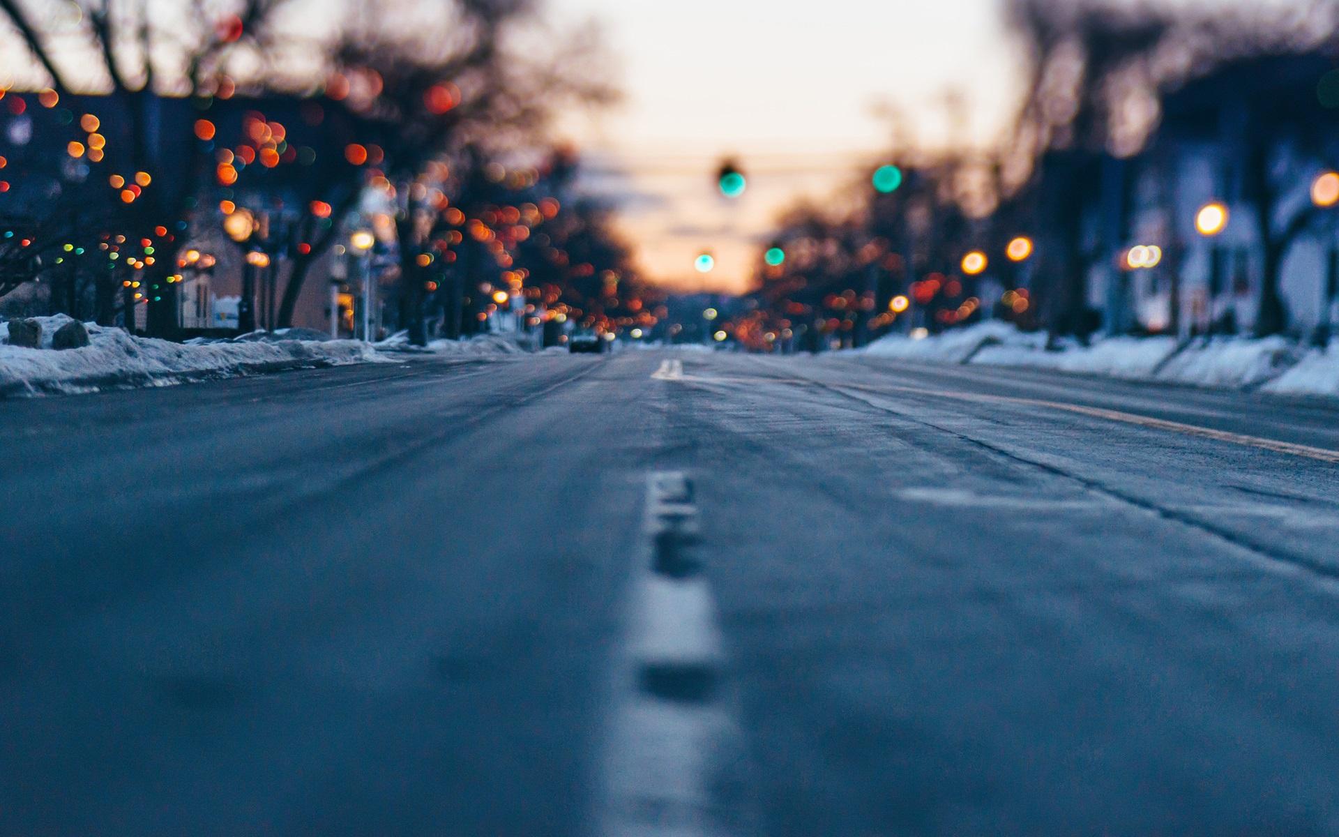 Wallpaper City, street, bokeh, winter, road, lights 1920x1200 HD Picture, Image