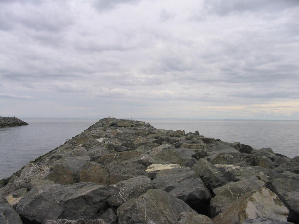 Wavebreaker In Matane. Long Wavebreaker By The St Lawrence