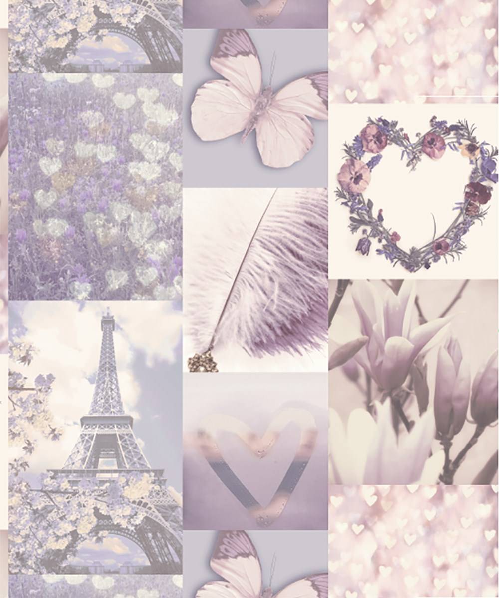 Arthouse Parisian Memories Lilac Butterflies Heart Feature Wallpaper 669101