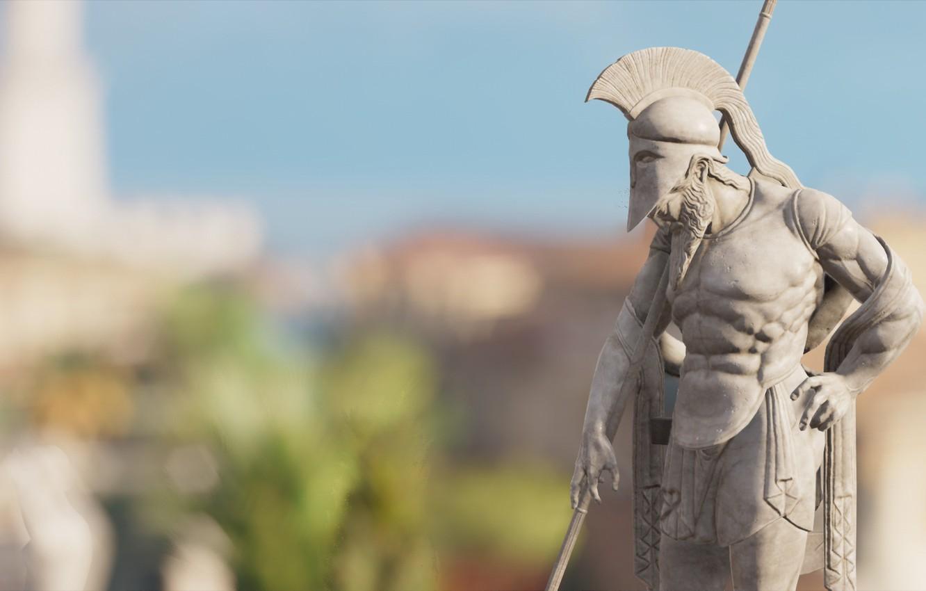 Wallpaper background, statue, Assassin's Creed Origins
