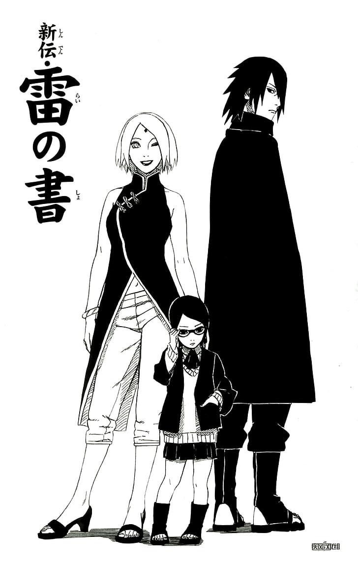 HD wallpaper: Uchiha Sasuke, Haruno Sakura, and Uchiha Sarada, Naruto Shippuuden