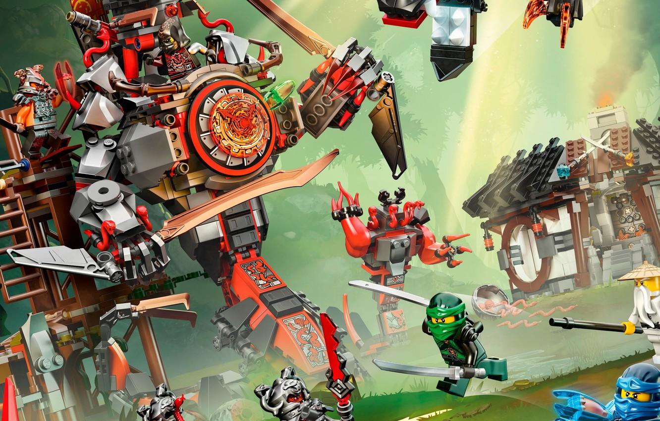 Wallpaper axe, robot, toy, mecha, weapon, fight, LEGO, ninja