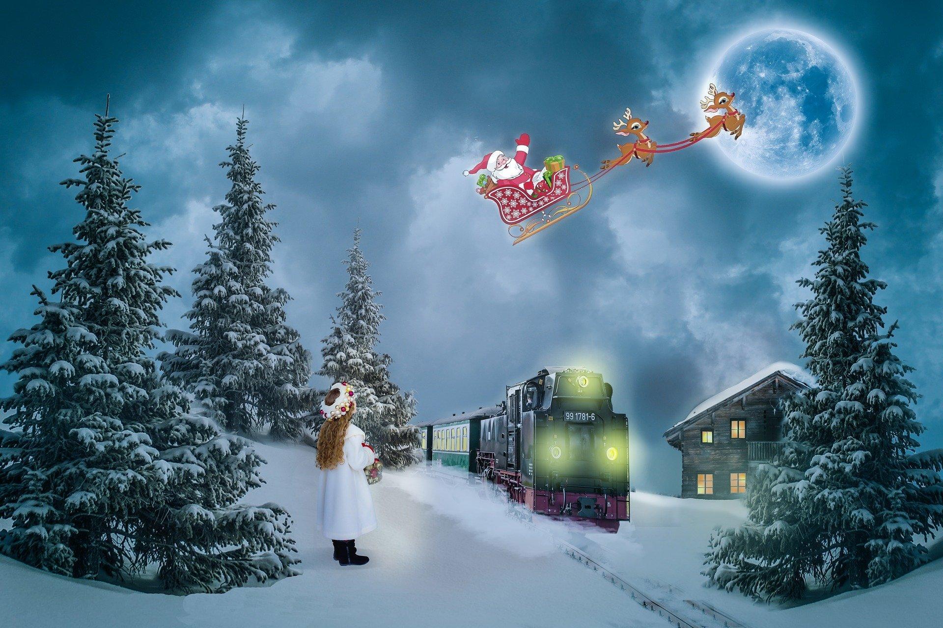 Download Christmas Train Wallpaper, HD Background Download
