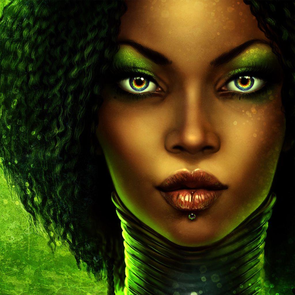 Earth Mage. Black women art, Natural hair art, African paintings
