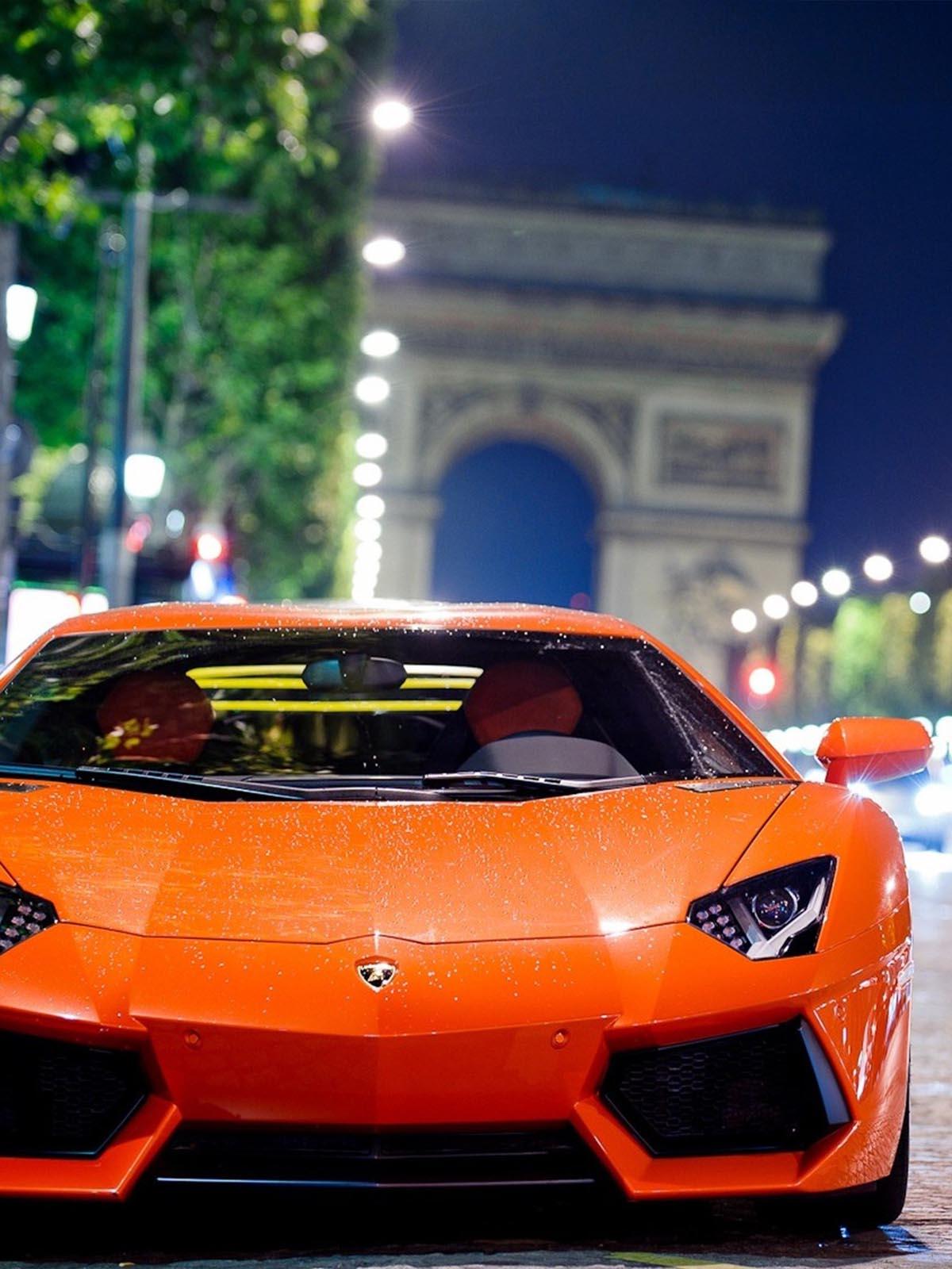 Download Orange Lamborghini Aventador Supercar Free Pure 4K