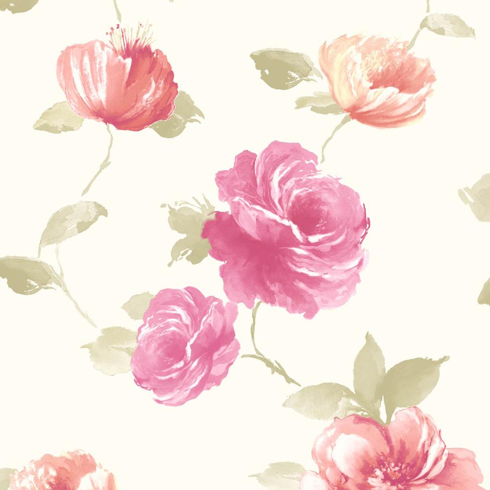 Floral Wallpaper Vintage Rose J845
