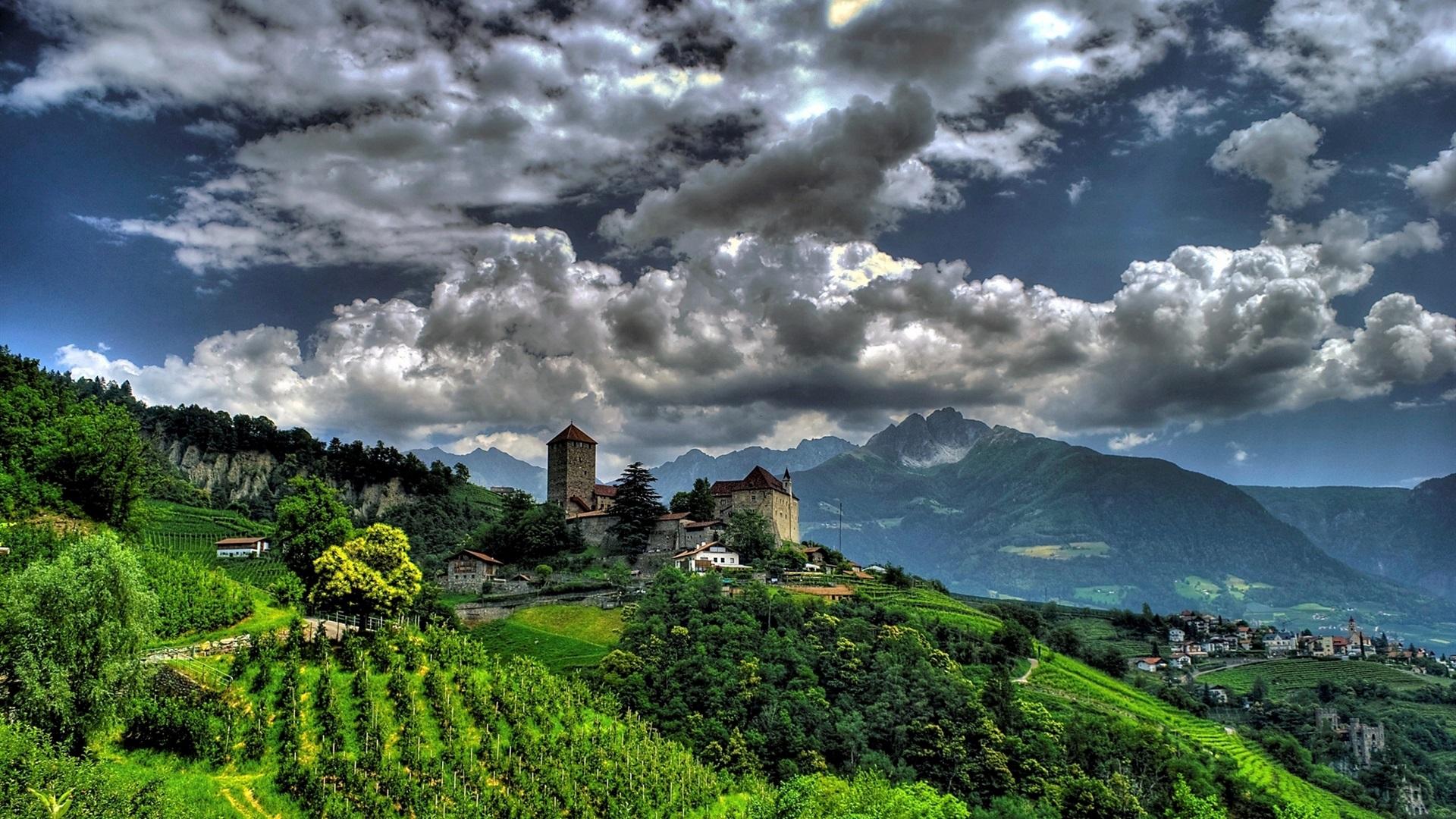 Wallpaper Tirol Village, South Tyrol, Italy, Tirol Castle