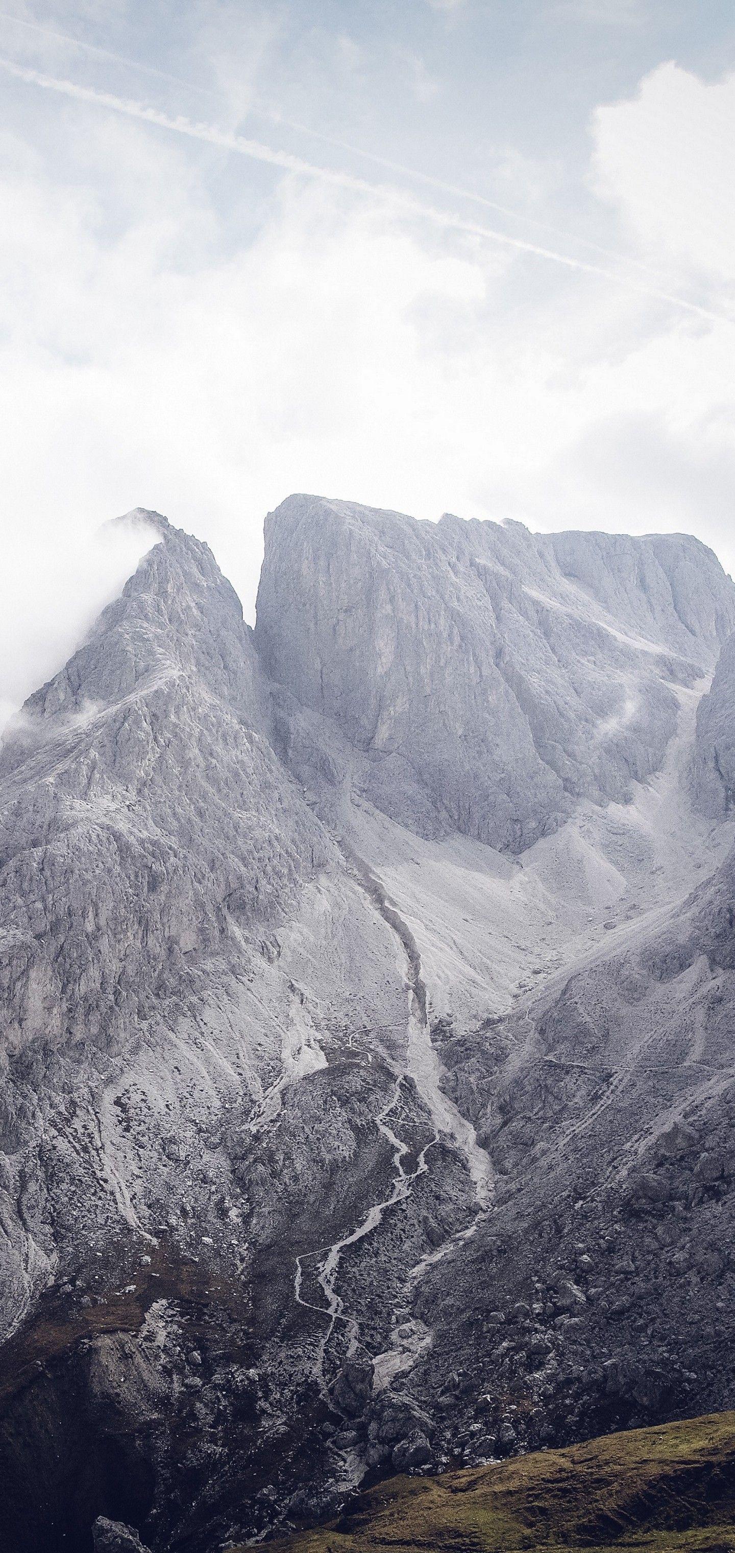 South Tyrol Bolzano Mountains Clouds Wallpaper - [1440x3040]