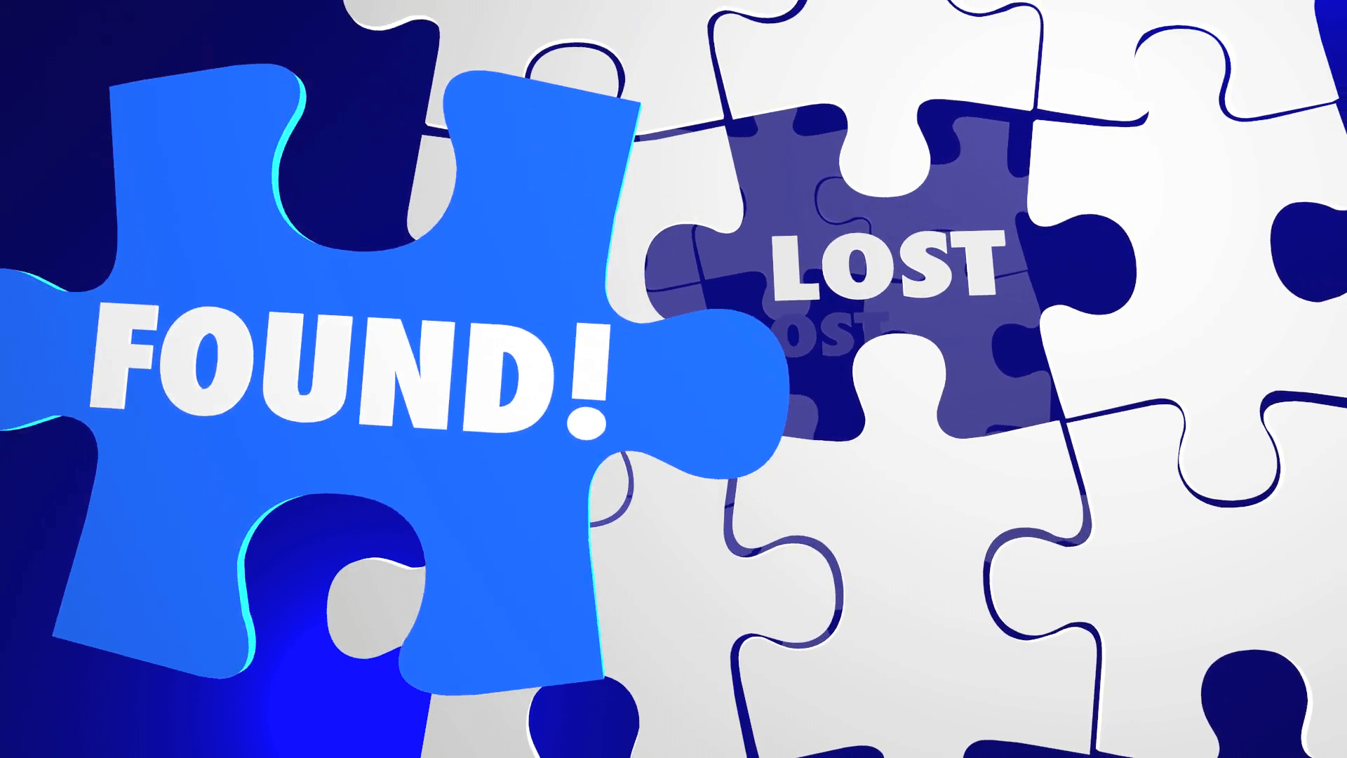 Lost and Found Puzzle Piece Locate Misplaced 3D Animation