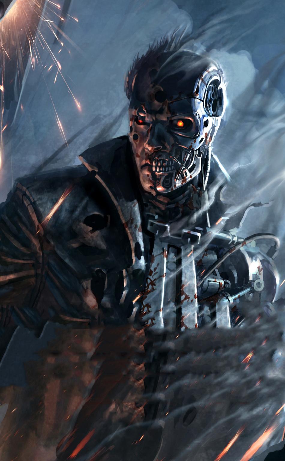 Download 950x1534 wallpaper terminator: resistance, action