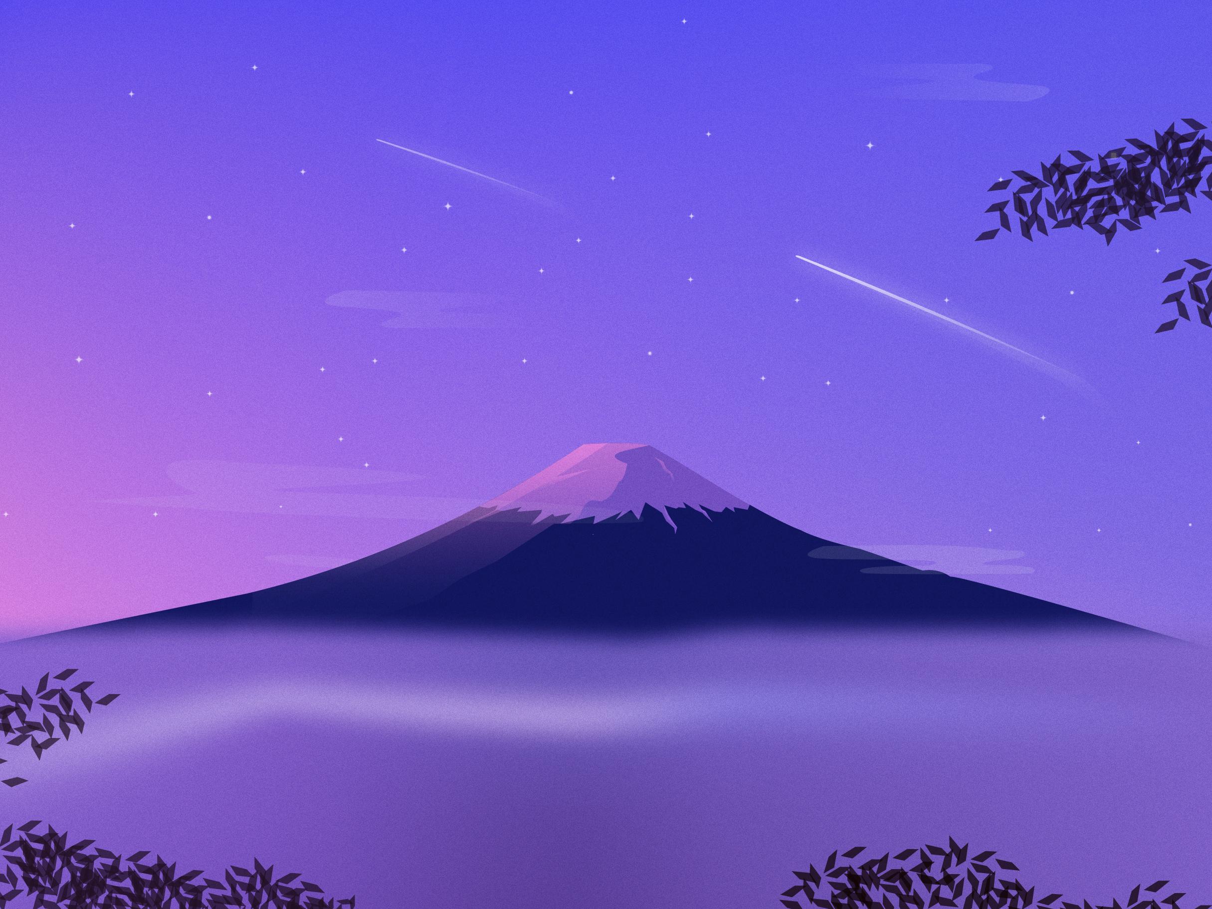 Mount Fuji Minimal, HD Artist, 4k Wallpaper, Image