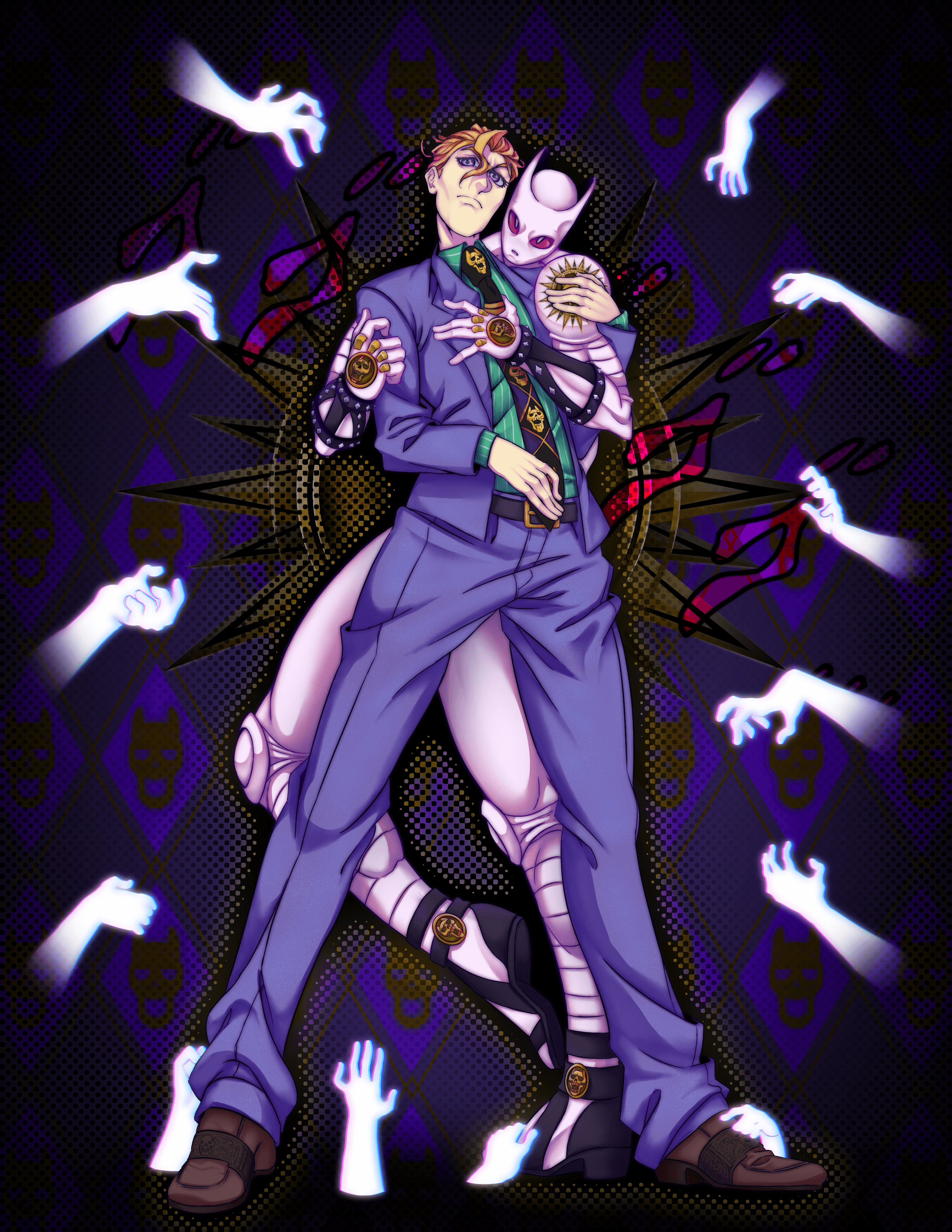 Fanart Yoshikage Kira and his Killer Queen by: thesuidguy