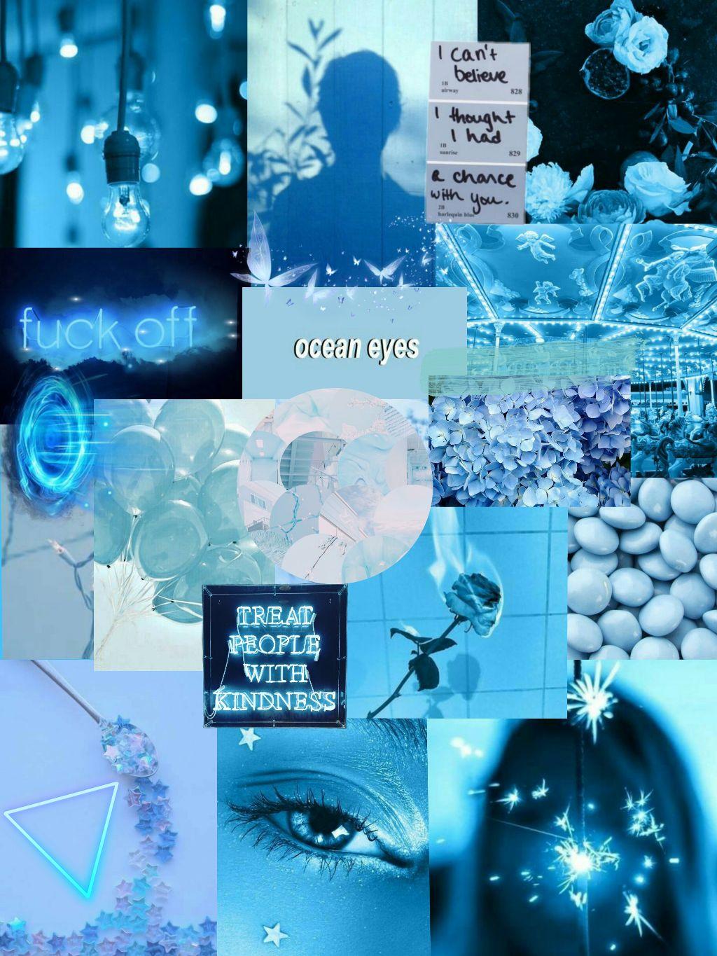 blue tumblr aesthetic kawaii background wallpaper