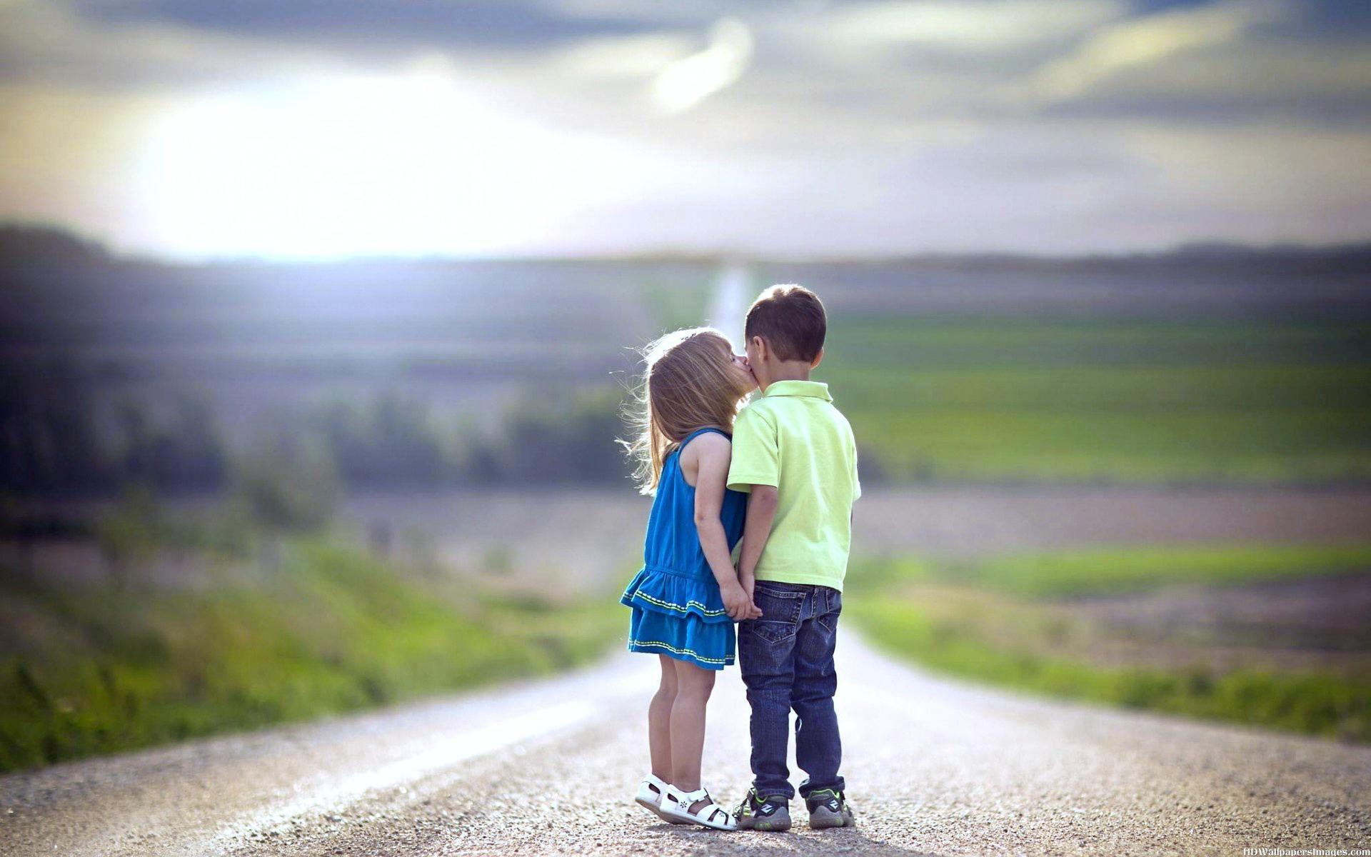 Kids Kissing Picture Morning Love Quotes