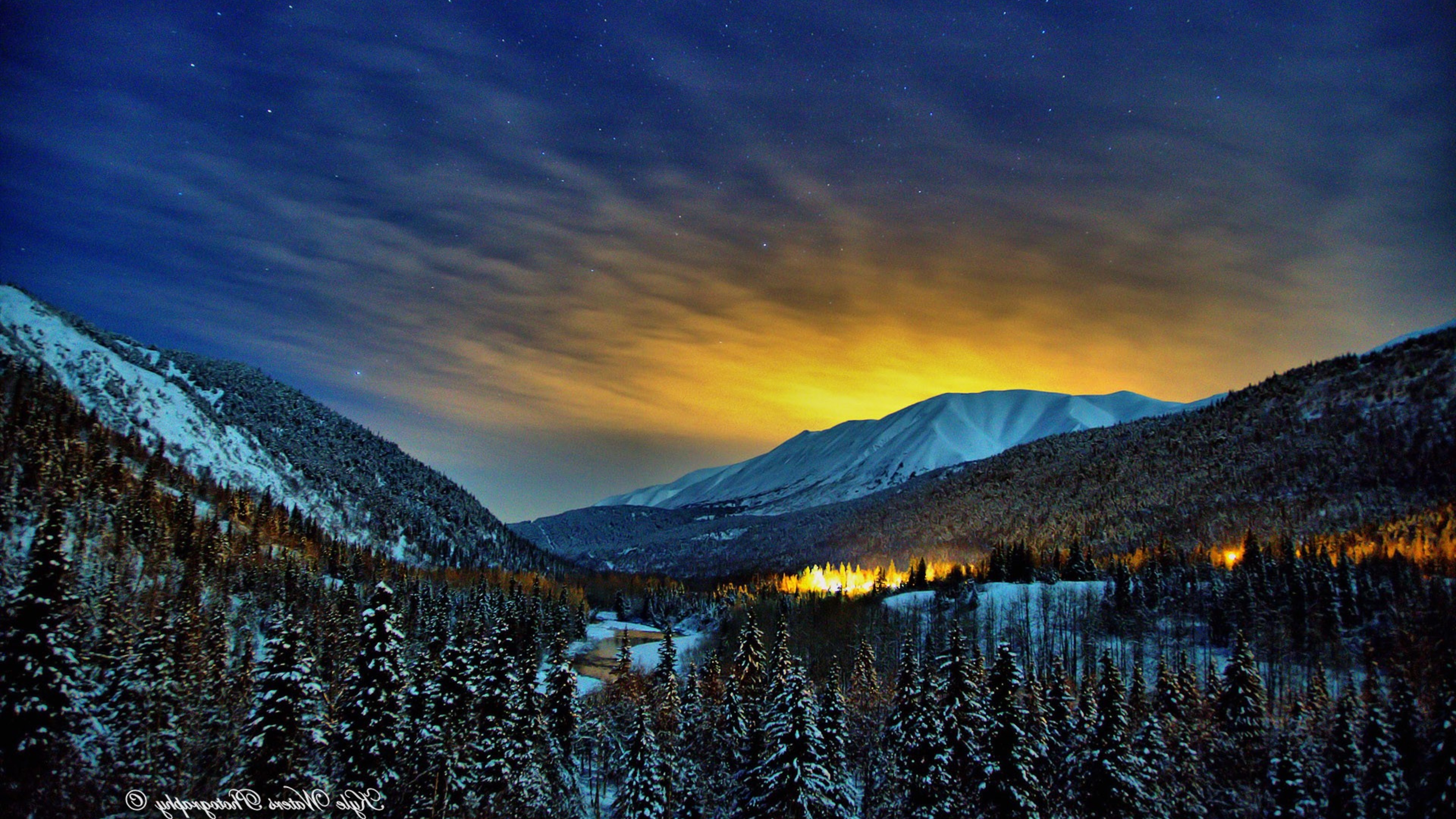 Alaska Winter Nights, HD Nature, 4k Wallpaper, Image