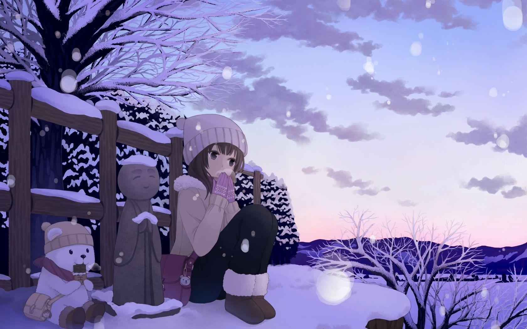 Snow Winter Anime Wallpapers Wallpaper Cave