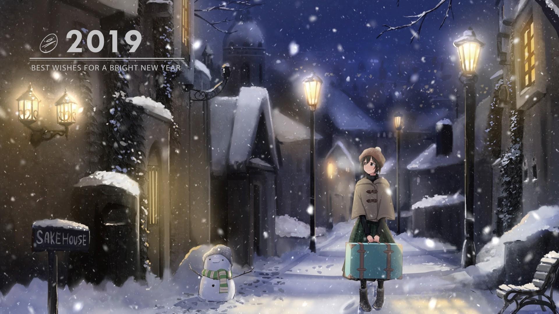 Free download Download 1920x1080 Snow Anime Girl Winter