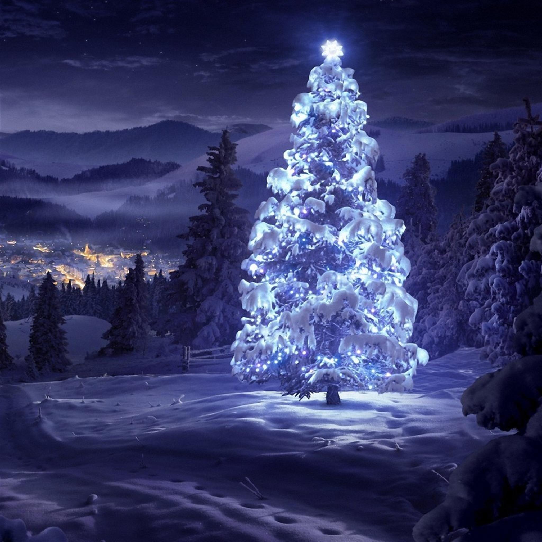 Blue light Christmas Tree