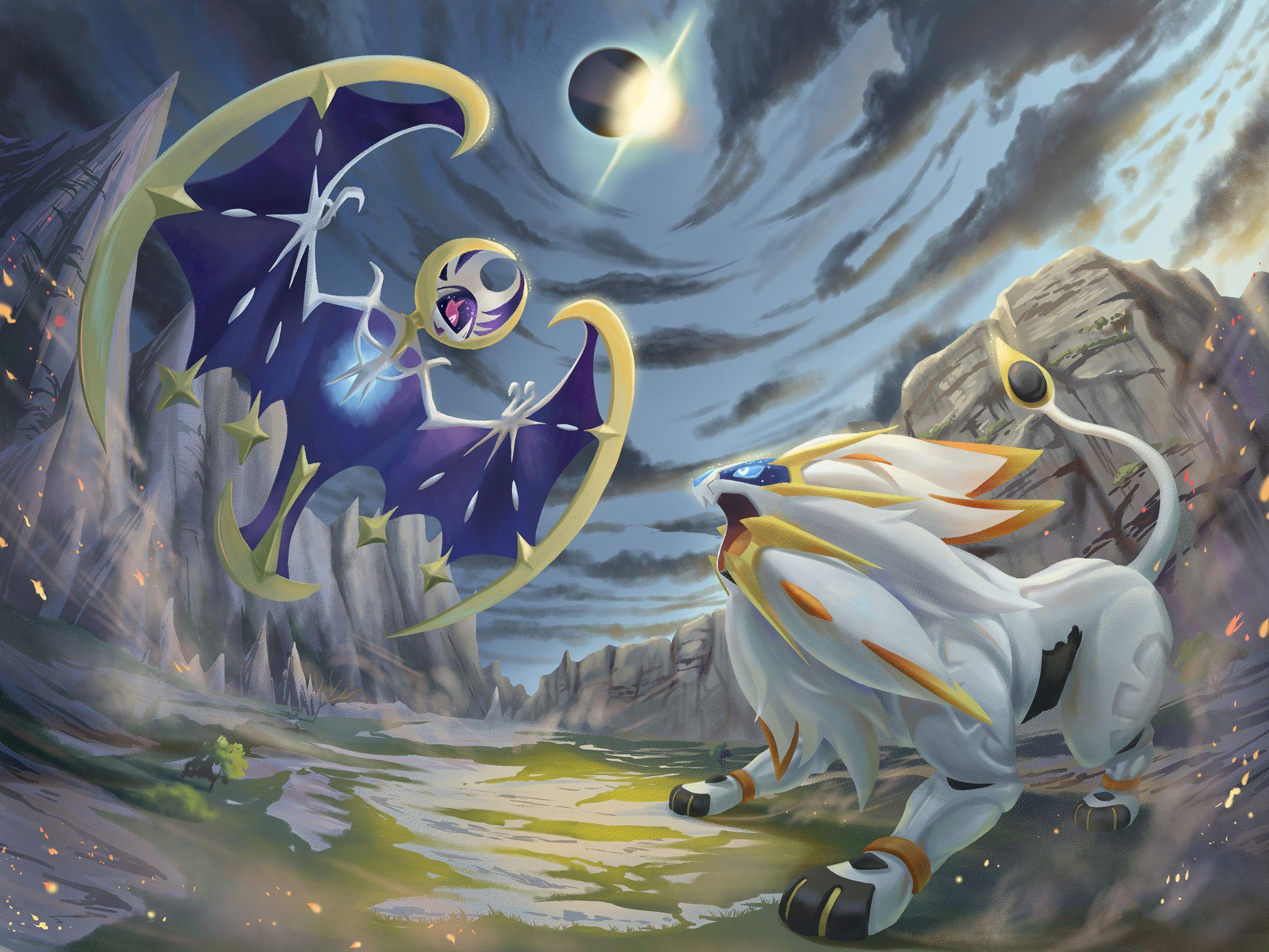 Pokemon Sun and Moon - Solgaleo and Lunala by le-monde-de-k-rosene