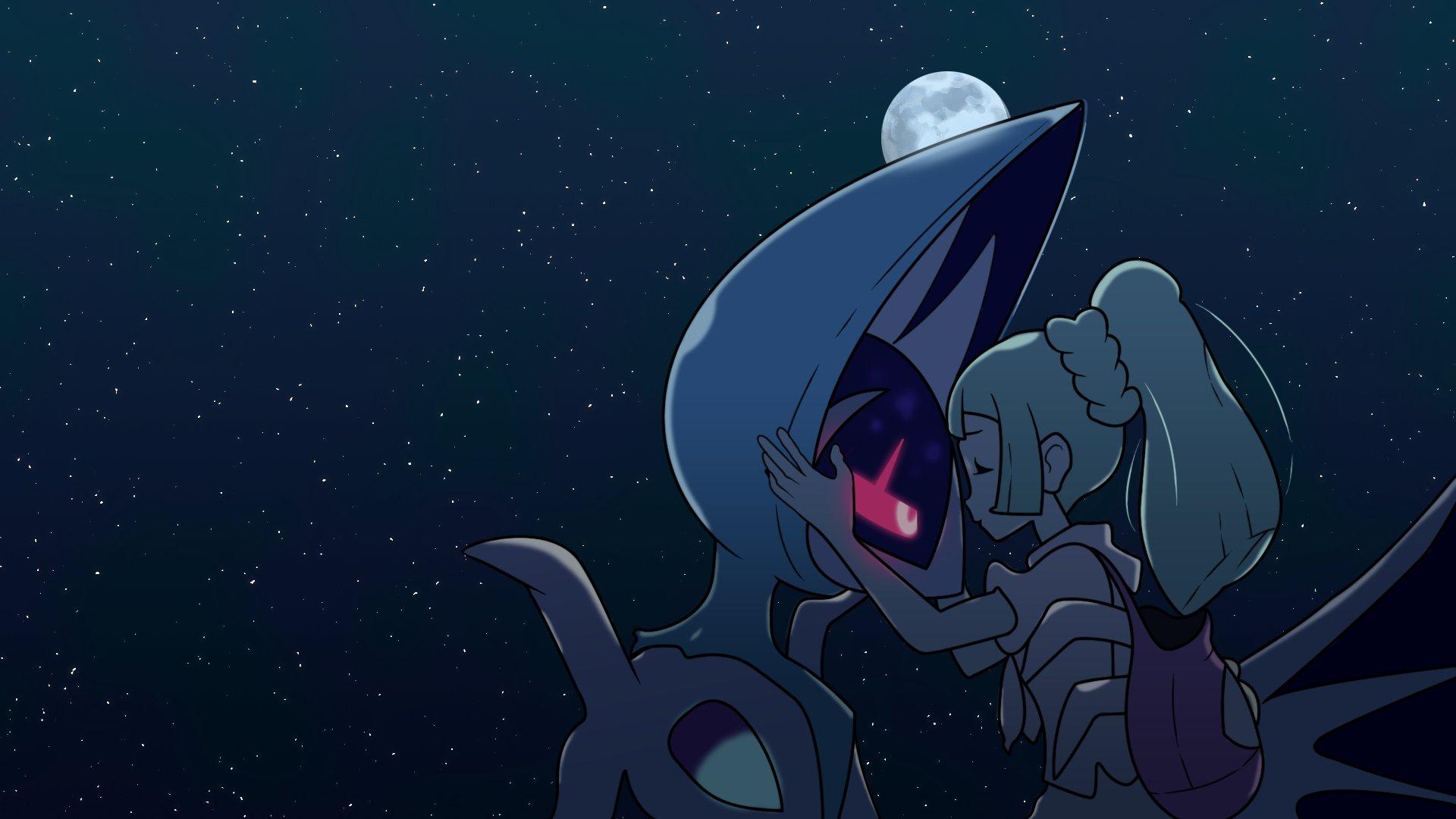 I recreated the credits image of Lillie and Lunala, and made