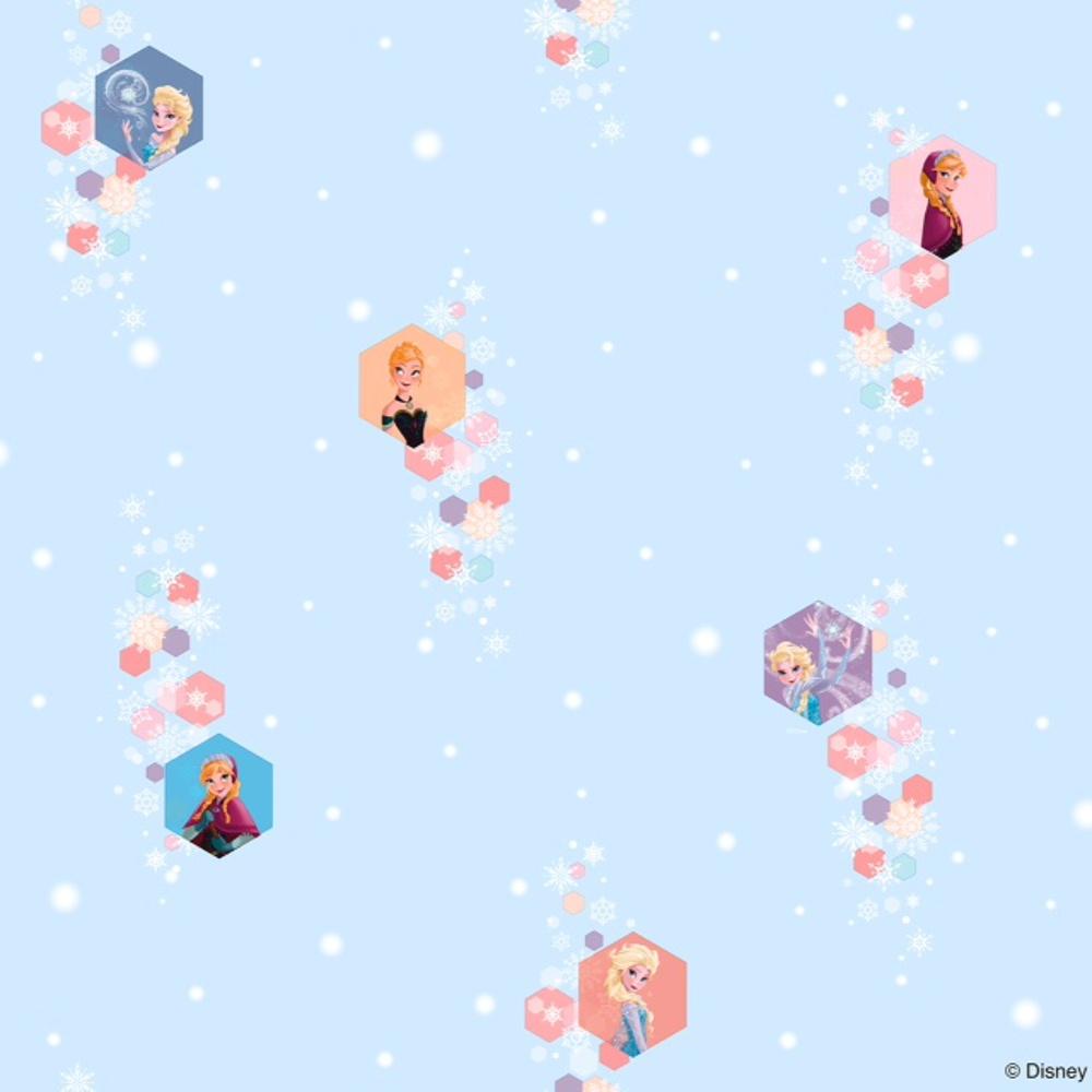 Frozen Official Elsa Anna Snowflake Pattern Childrens Movie Wallpaper FR3003 1