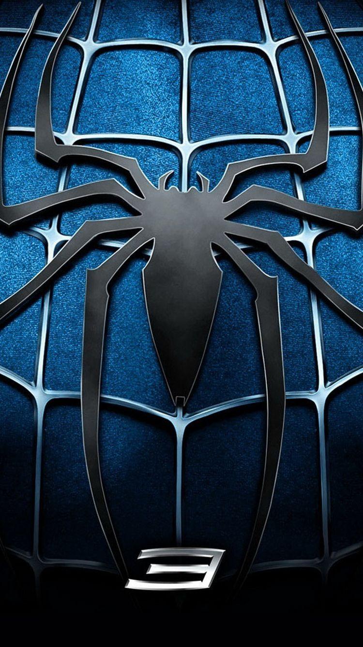 Download Spider Man 3 Blue Chest Logo iPhone 6 Wallpaper
