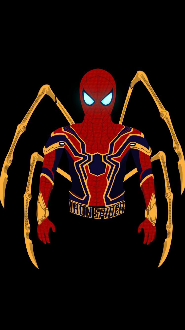 Download 750x1334 Wallpaper Iron Suit, Spider Man, Marvel