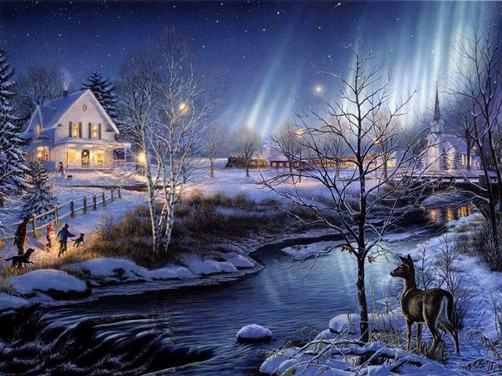 Terry Redlin Wallpaper. Christmas scenery