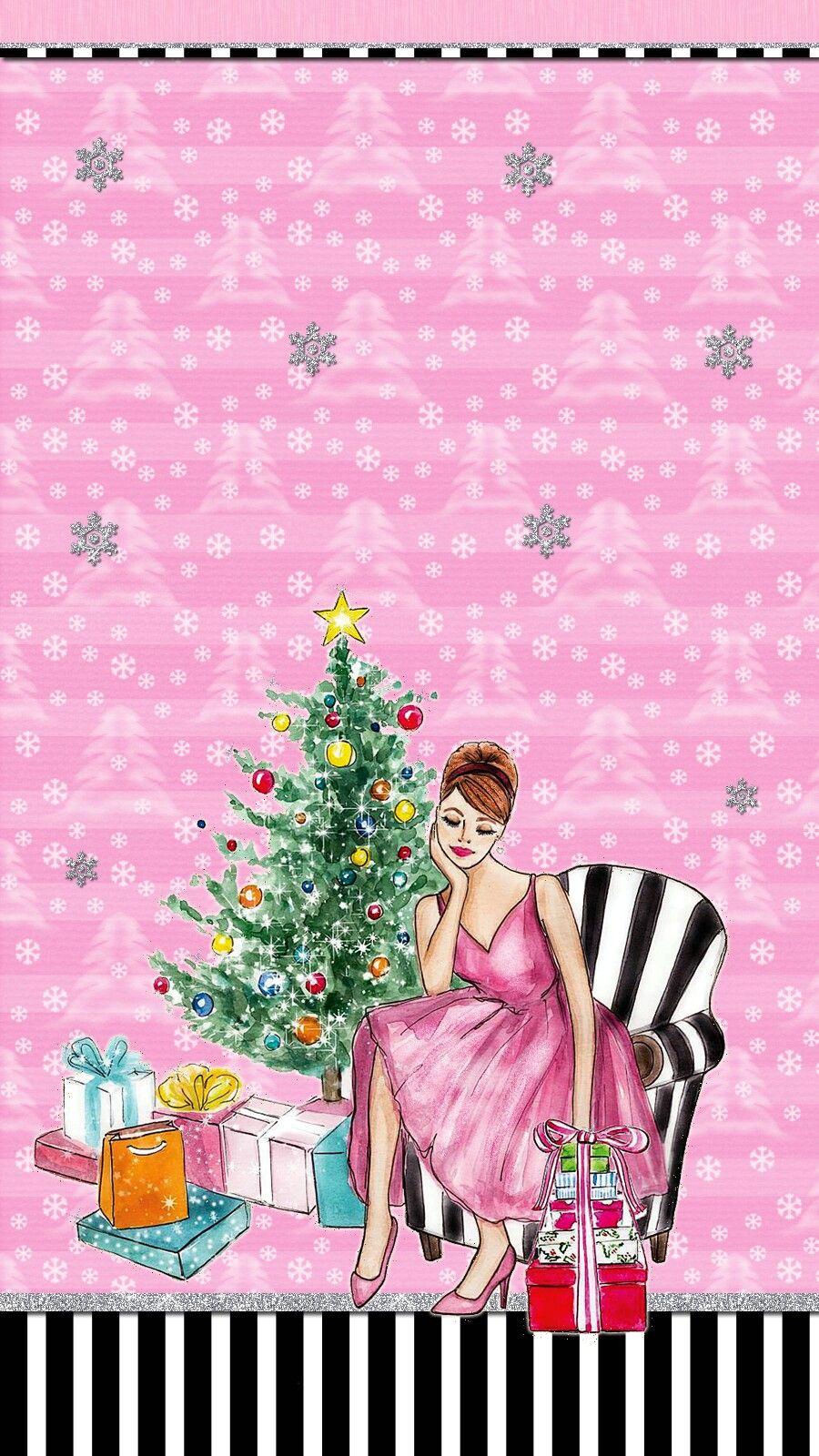 xmas #girl #wallpaper #iphone #android #theme #holiday #christmas. Cute christmas wallpaper, Holiday wallpaper, Christmas picture