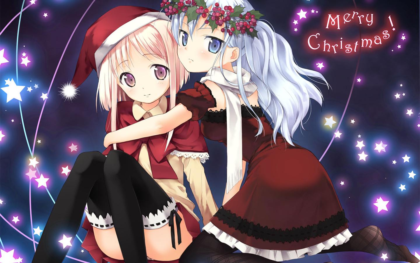 Free Cute Anime Girl in Christmas Picture wallpaper
