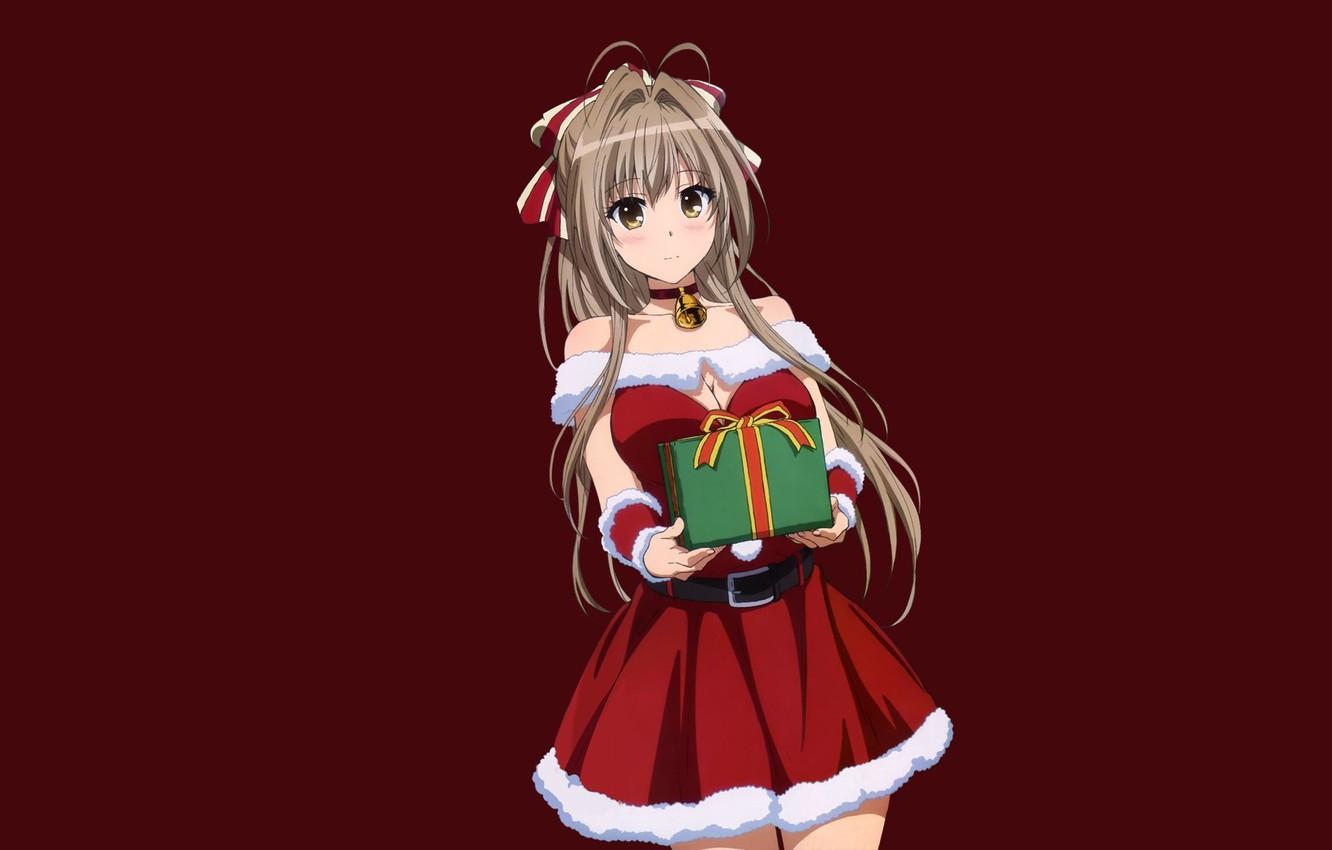 Wallpaper kawaii, girl, christmas, game, blush, anime