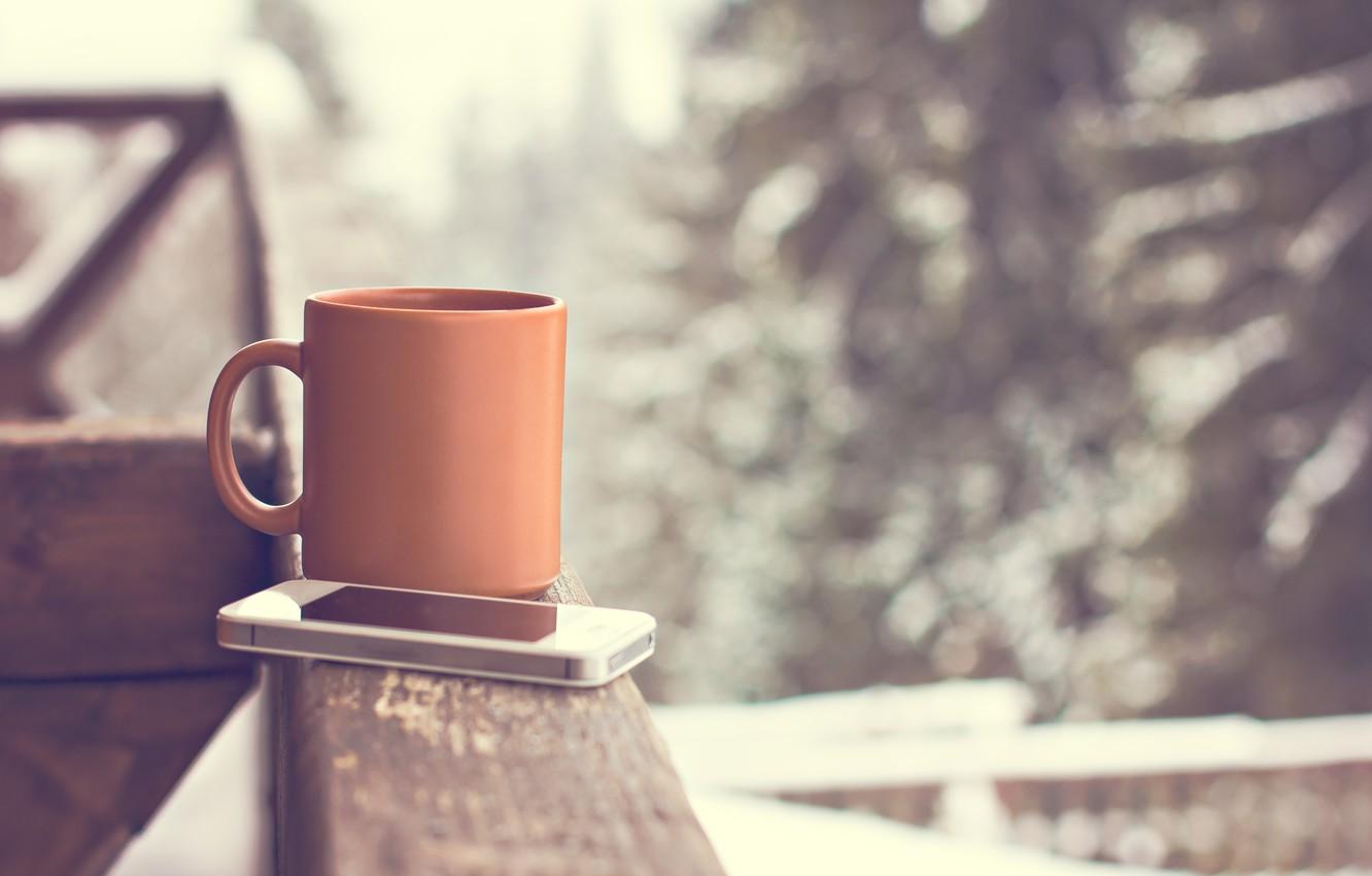Wallpaper Cup, hot, winter, snow, cup, smartphone, coffee