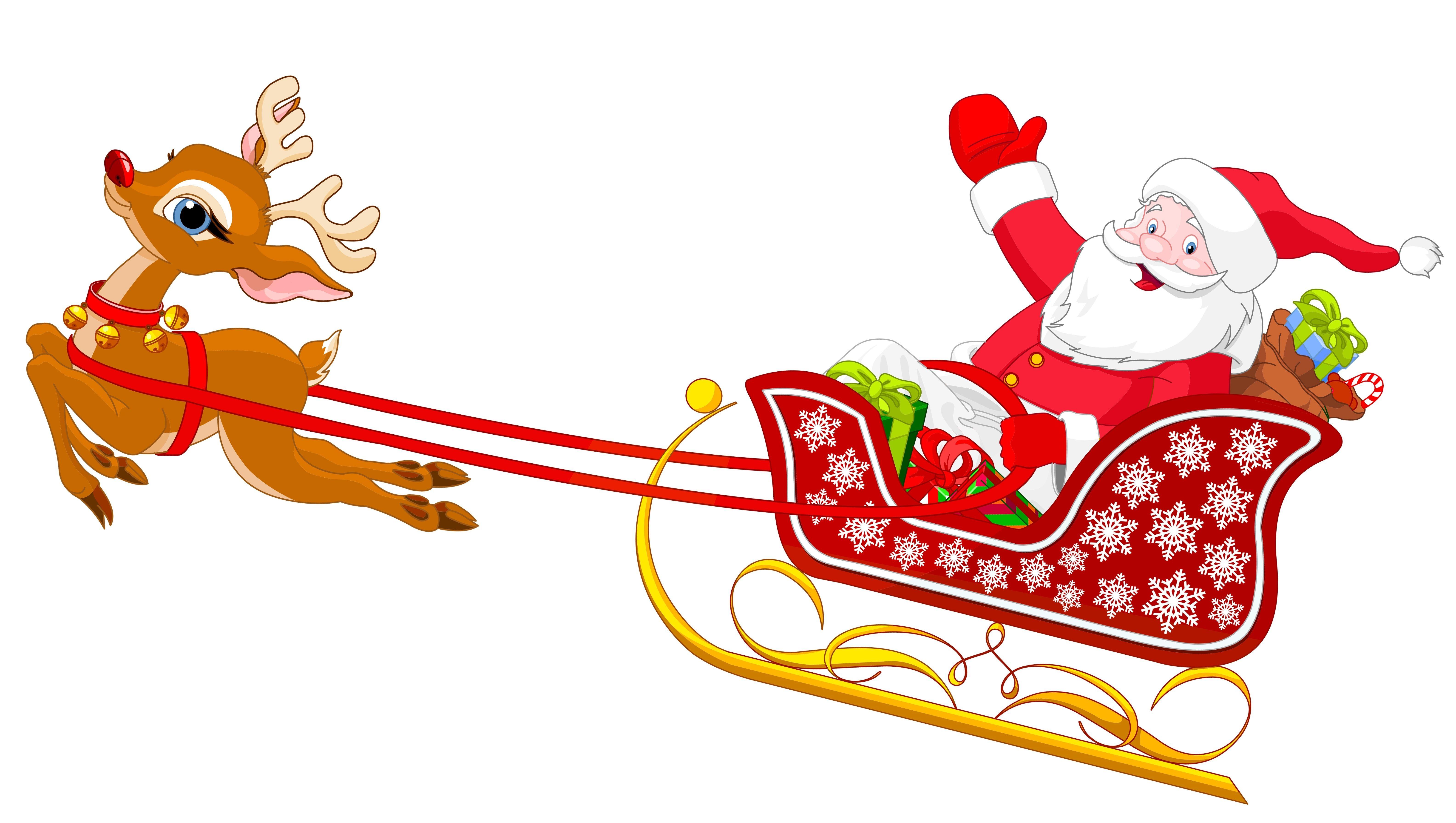 A little Christmas song. Santa, reindeer, Santa sleigh