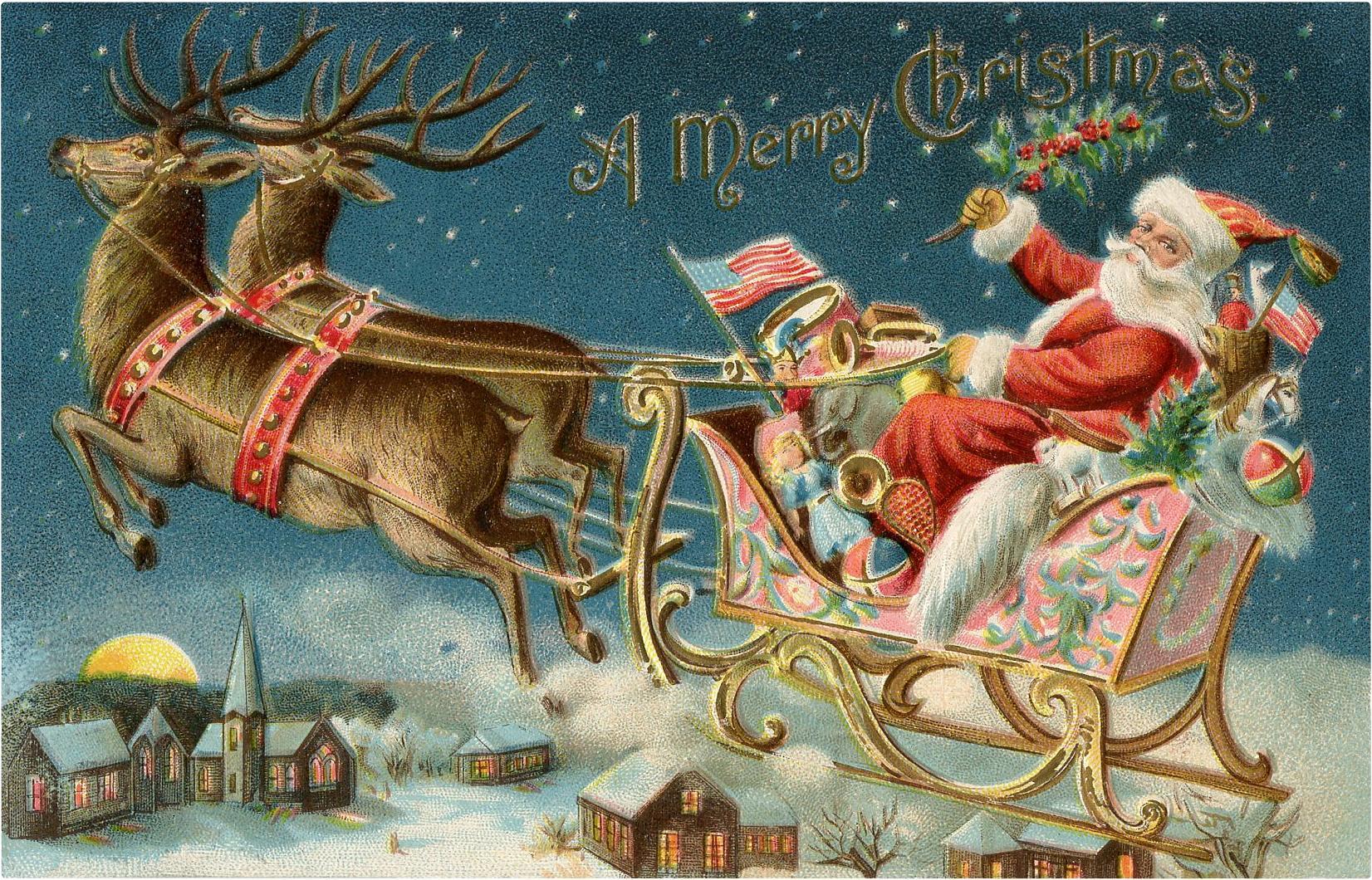Santa Sleigh Image and More! Graphics Fairy