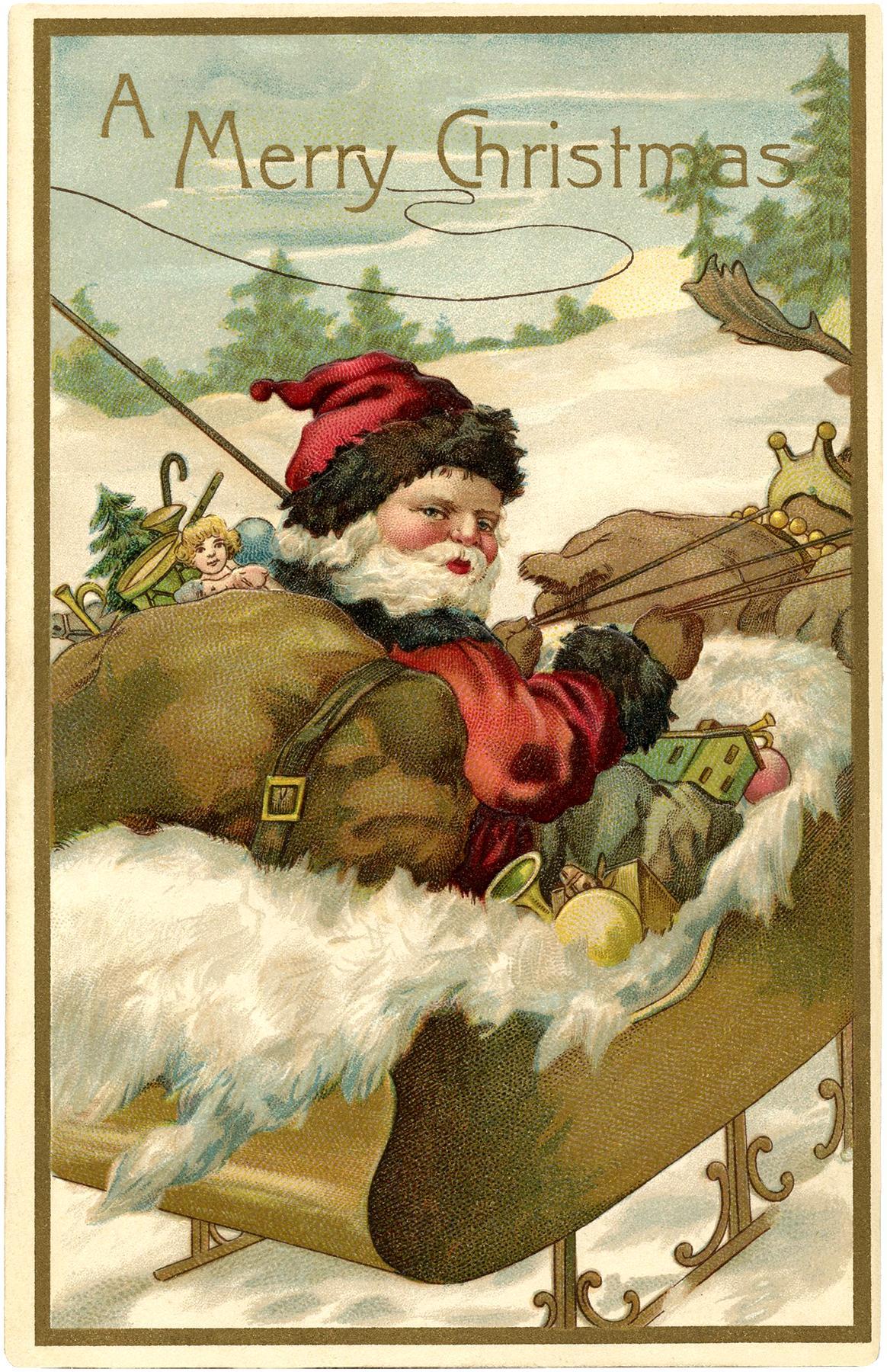 Santa Sleigh Image and More! Graphics Fairy
