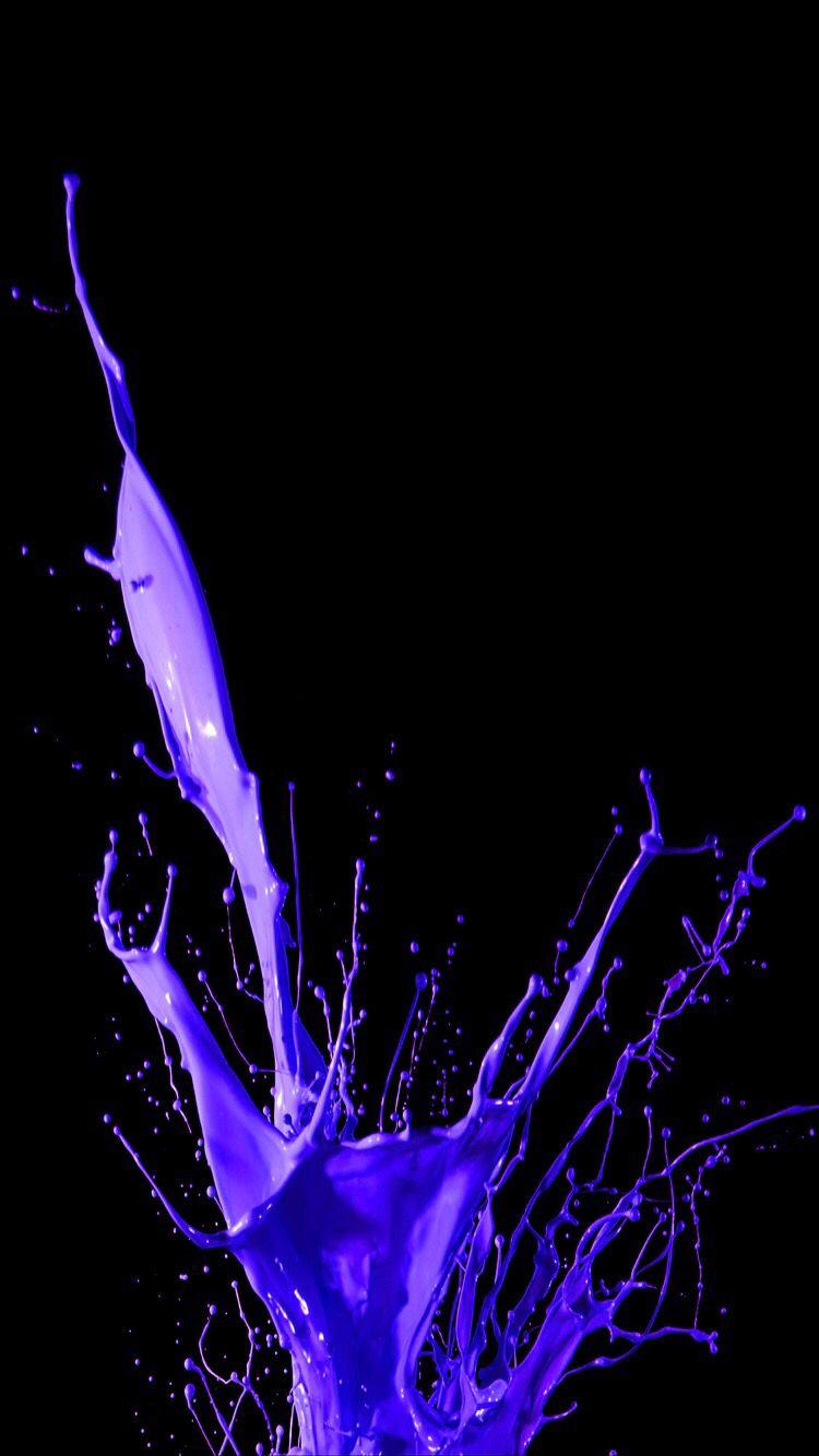 Violet splash on black background for your iPhone XS