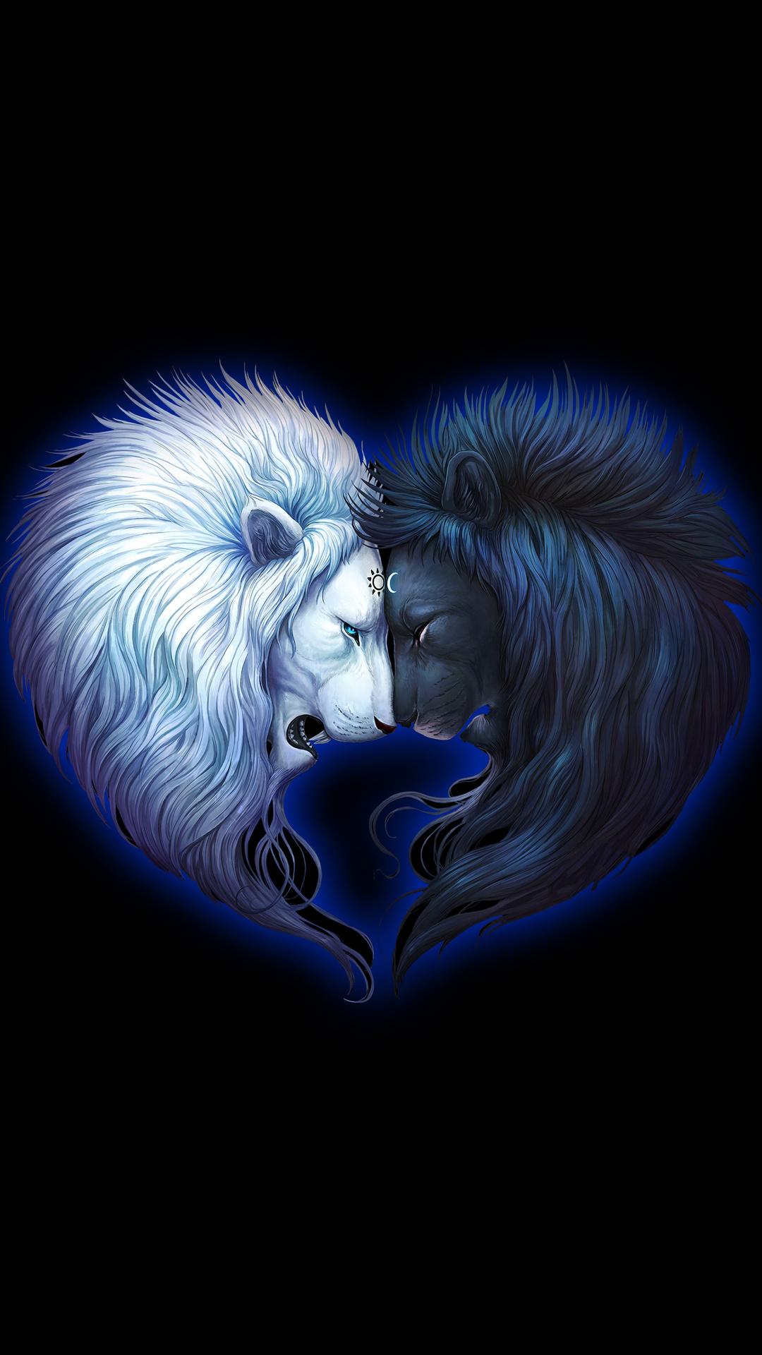 Black And White Lions Mobile HD Wallpaper Love Free