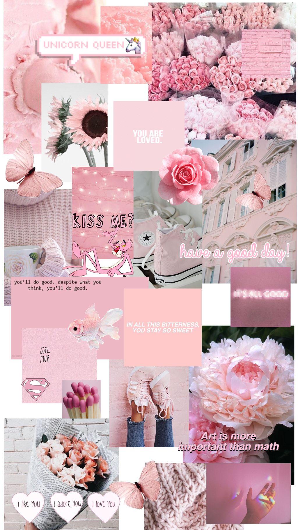 Baby Pink Aesthetic Wallpaper Collage - Entrepontos