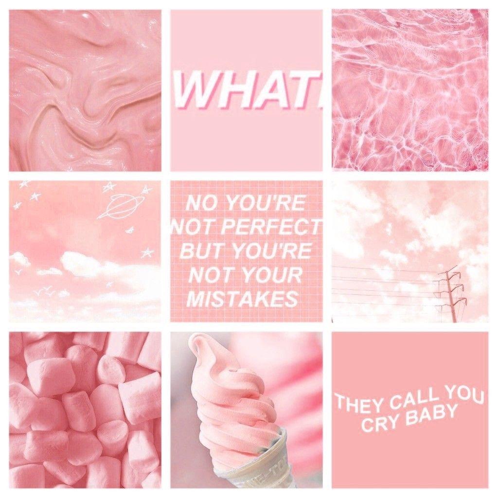 Baby Pink Aesthetic Collage