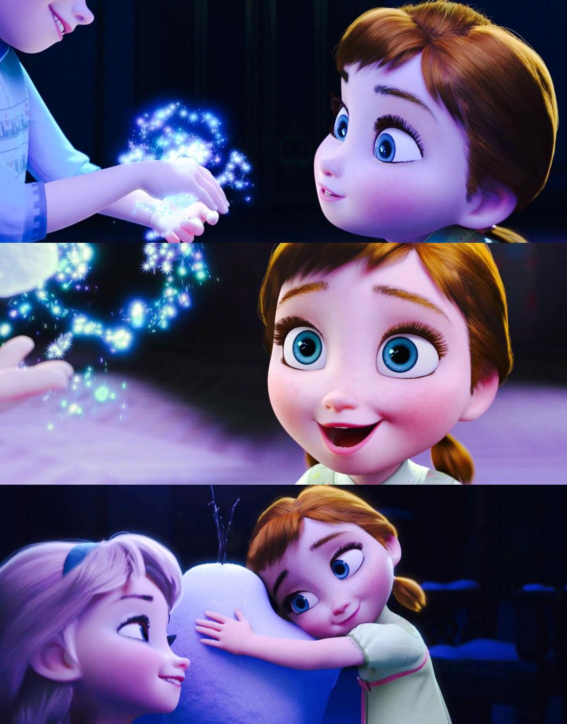 Young Elsa and Anna.