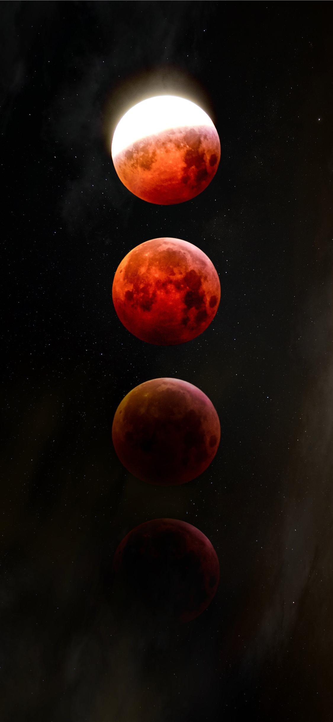 red full moon iPhone X Wallpaper Free Download