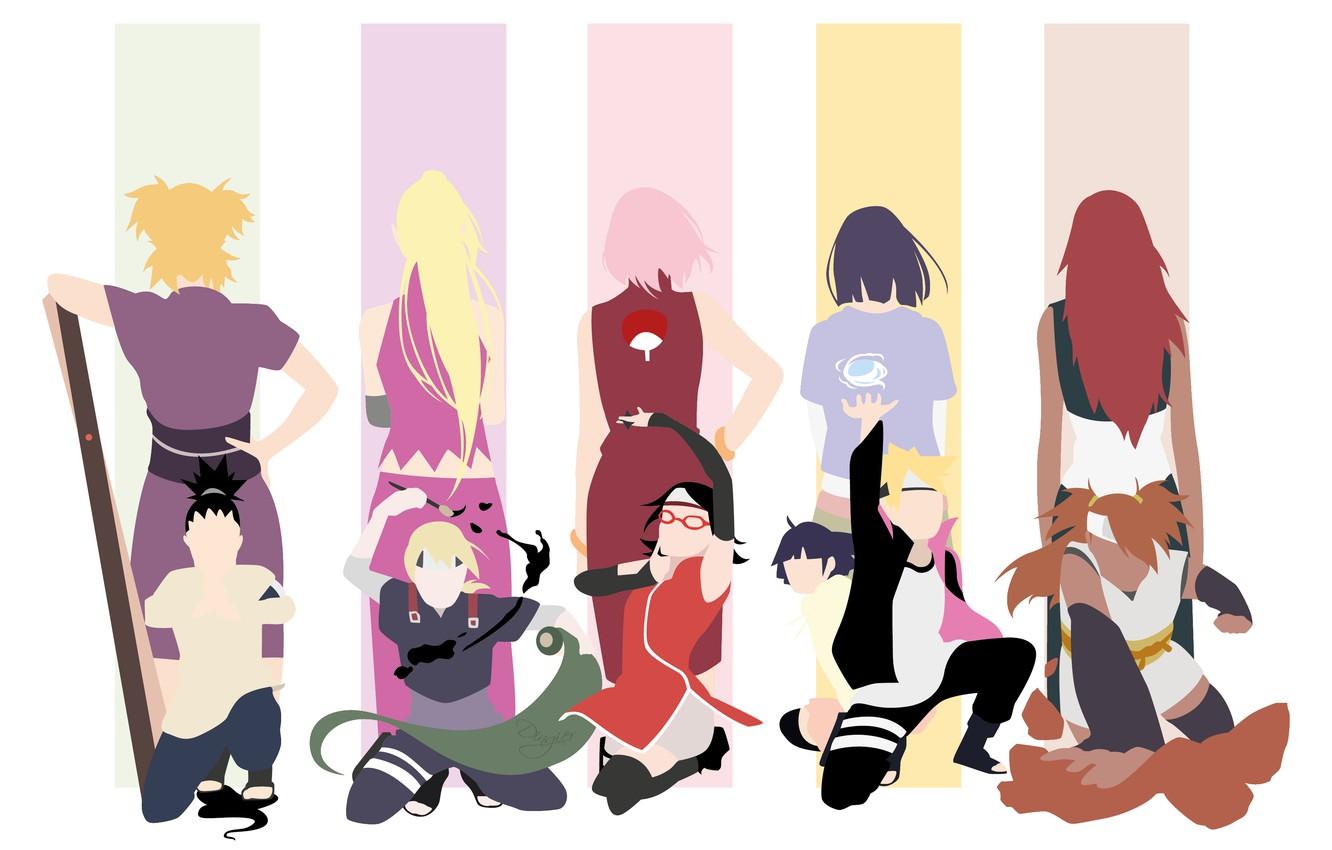 Wallpaper kawaii, girl, logo, Naruto, Sakura, weapon, anime, beautiful, pretty, ninja, Temari, cute, Uchiha, manga, Uzumaki, shinobi image for desktop, section минимализм