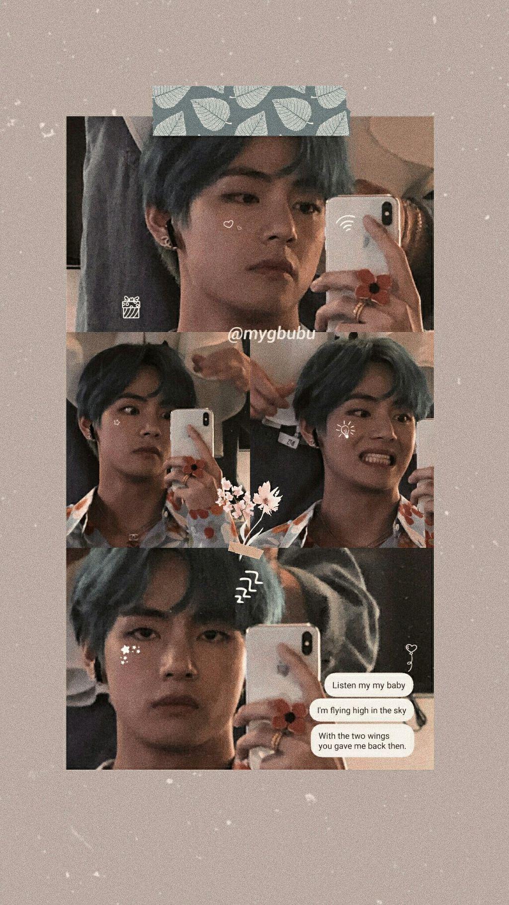 Kim Taehyung BTS Wallpaper Grey  Bts aesthetic wallpaper for phone Dark  purple wallpaper Kim taehyung wallpaper