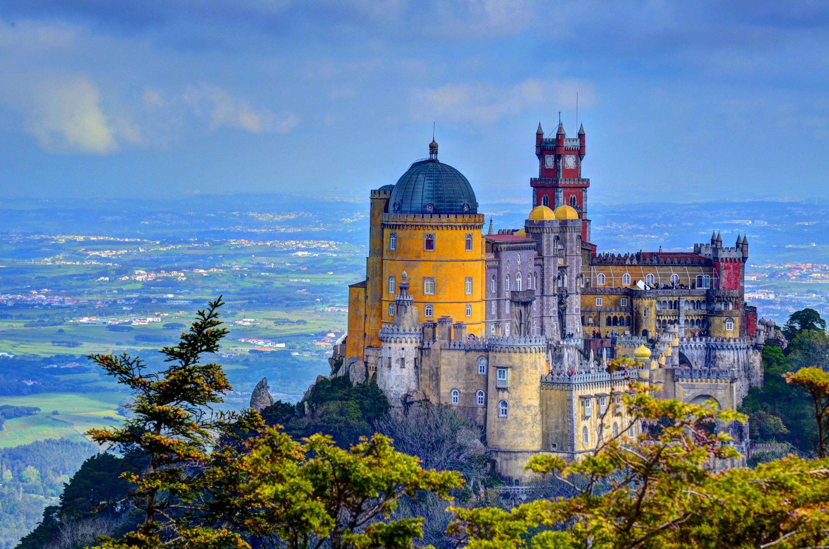 Pena Palace and Park, Sintra, Portugal, 4K 