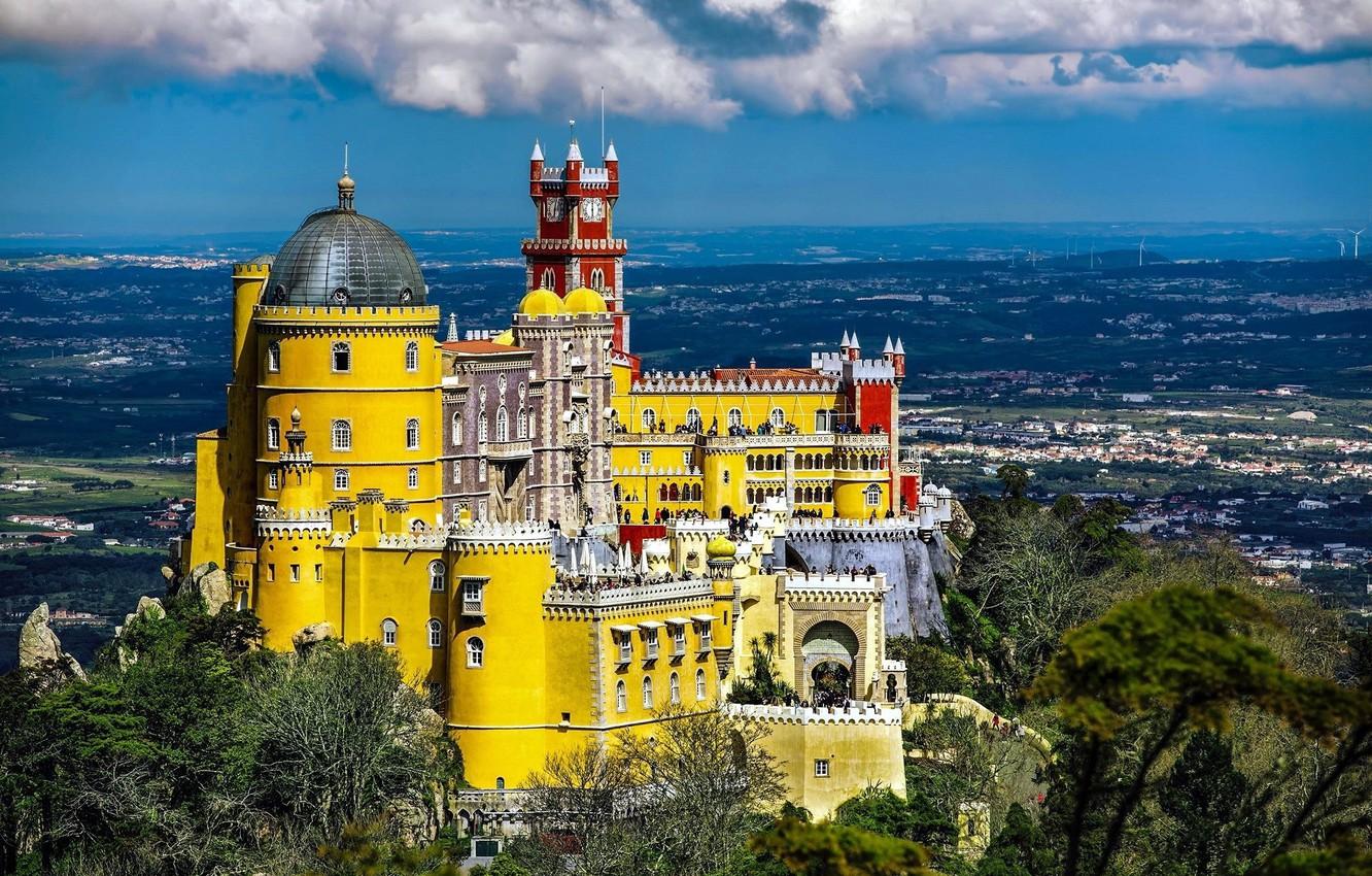 Wallpaper landscape, nature, castle, Portugal, The Pena