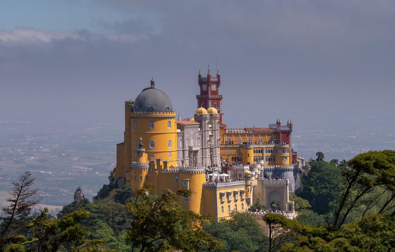 Wallpaper the sky, castle, hill, Sintra Palace image