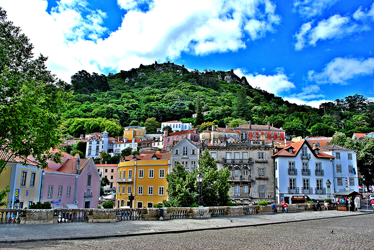 Desktop Wallpaper Sintra Portugal Mountains Street Cities