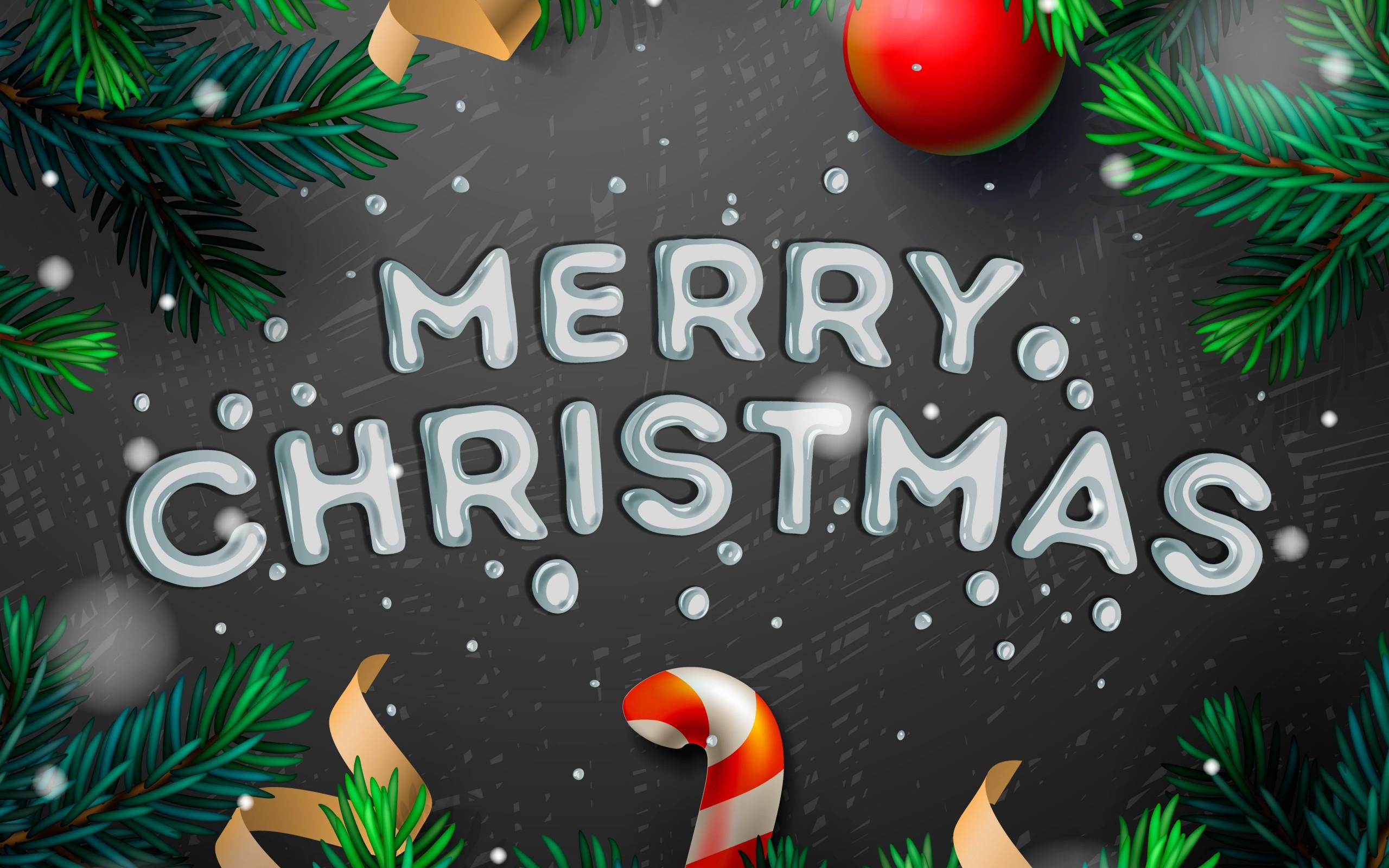 Simple Merry Christmas Illustration Desktop Wallpaper